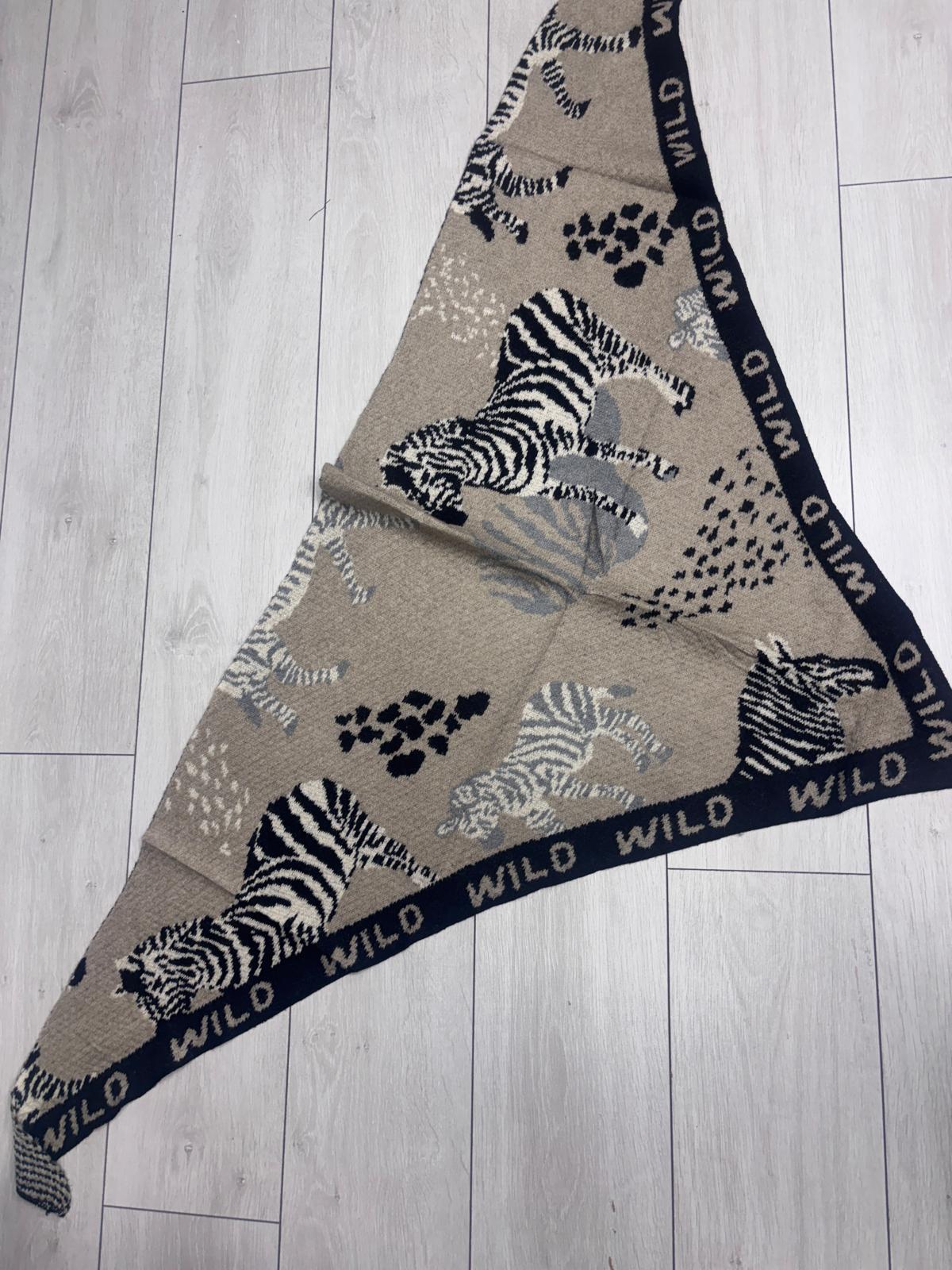 VERA SCARF - BLACK/TAUPE