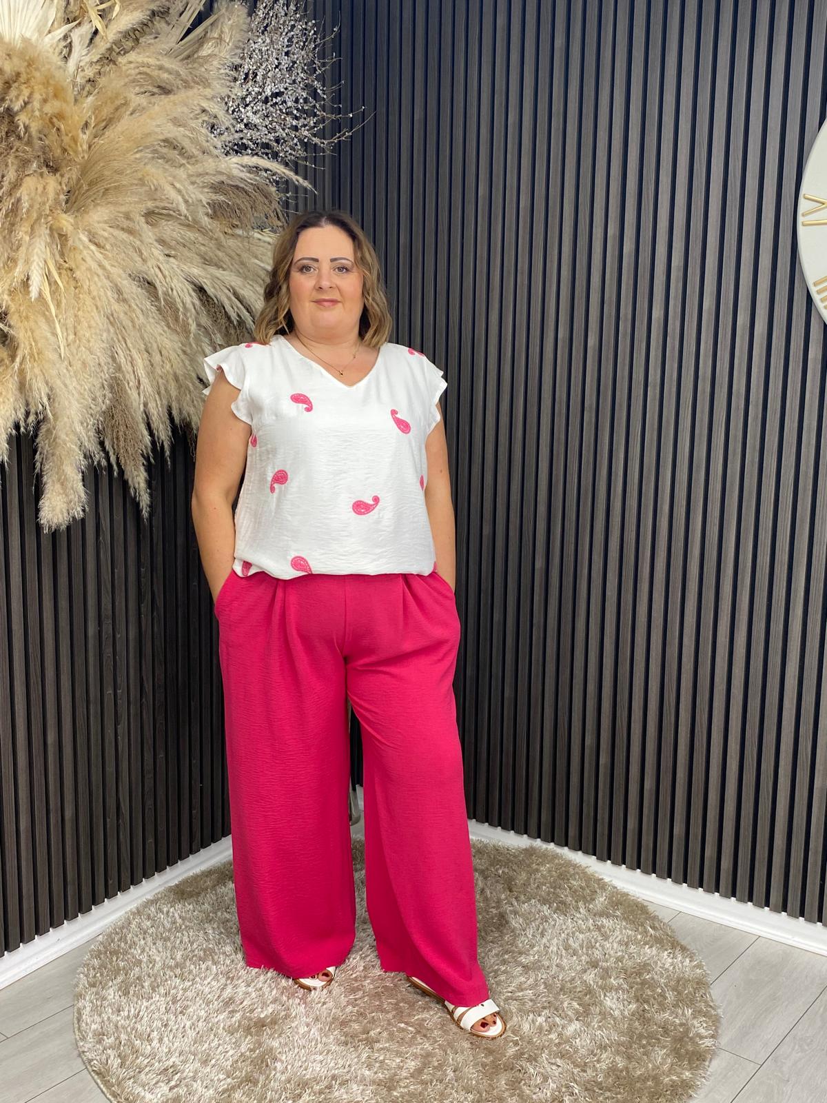 ALBA TOP - WHITE/PINK