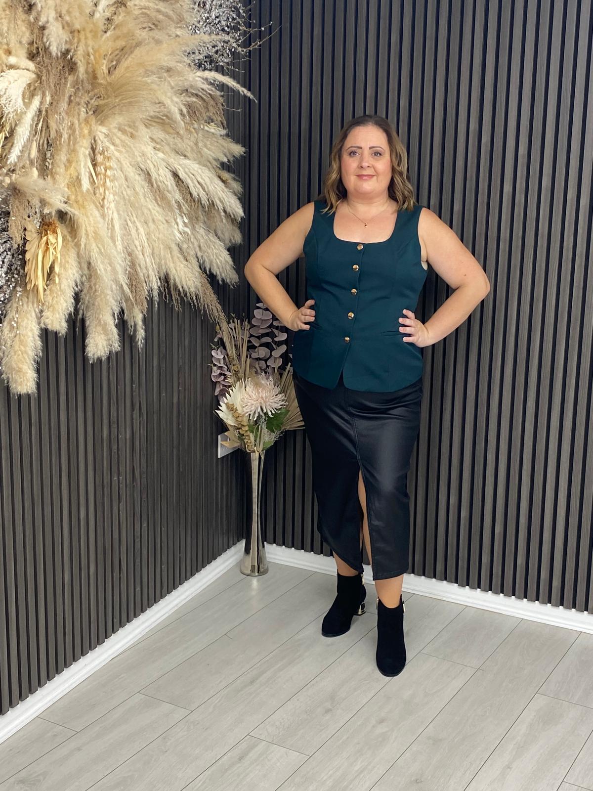 AMARA LEATHER LOOK SKIRT