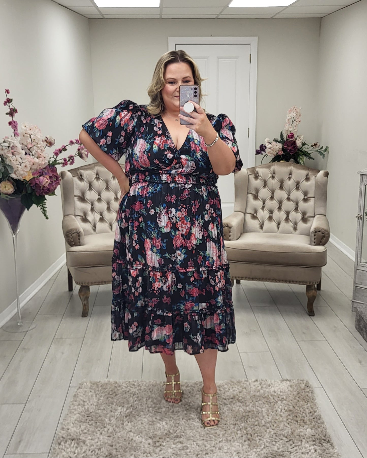 KALI DRESS - BLACK FLORAL