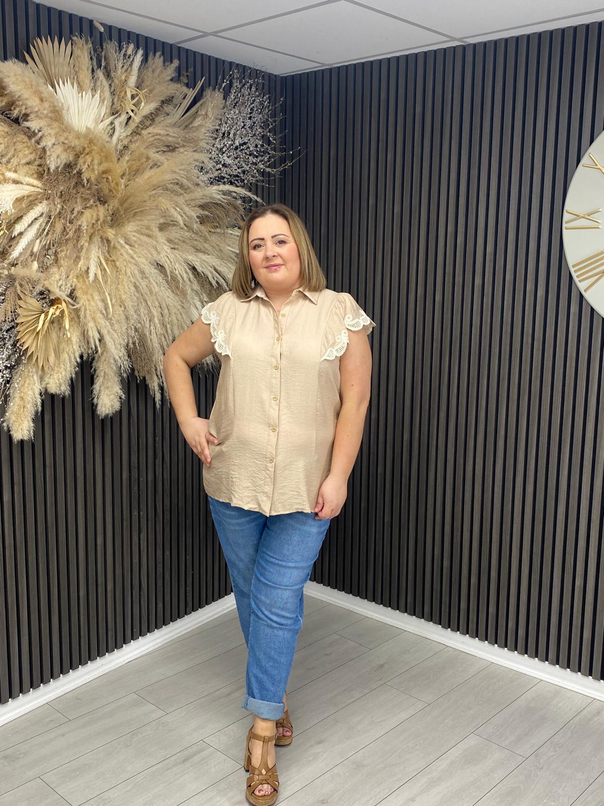 EVANGELINE TOP - BEIGE