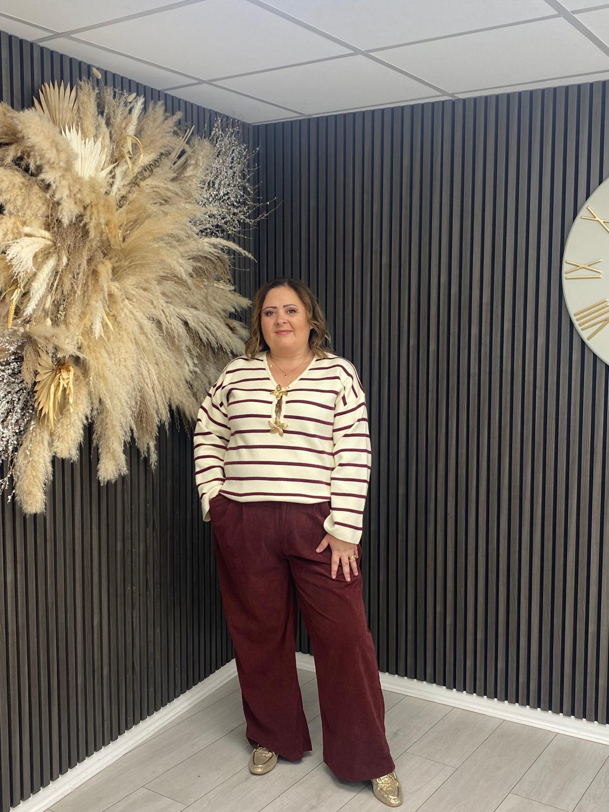 JANET TROUSERS - BURGUNDY
