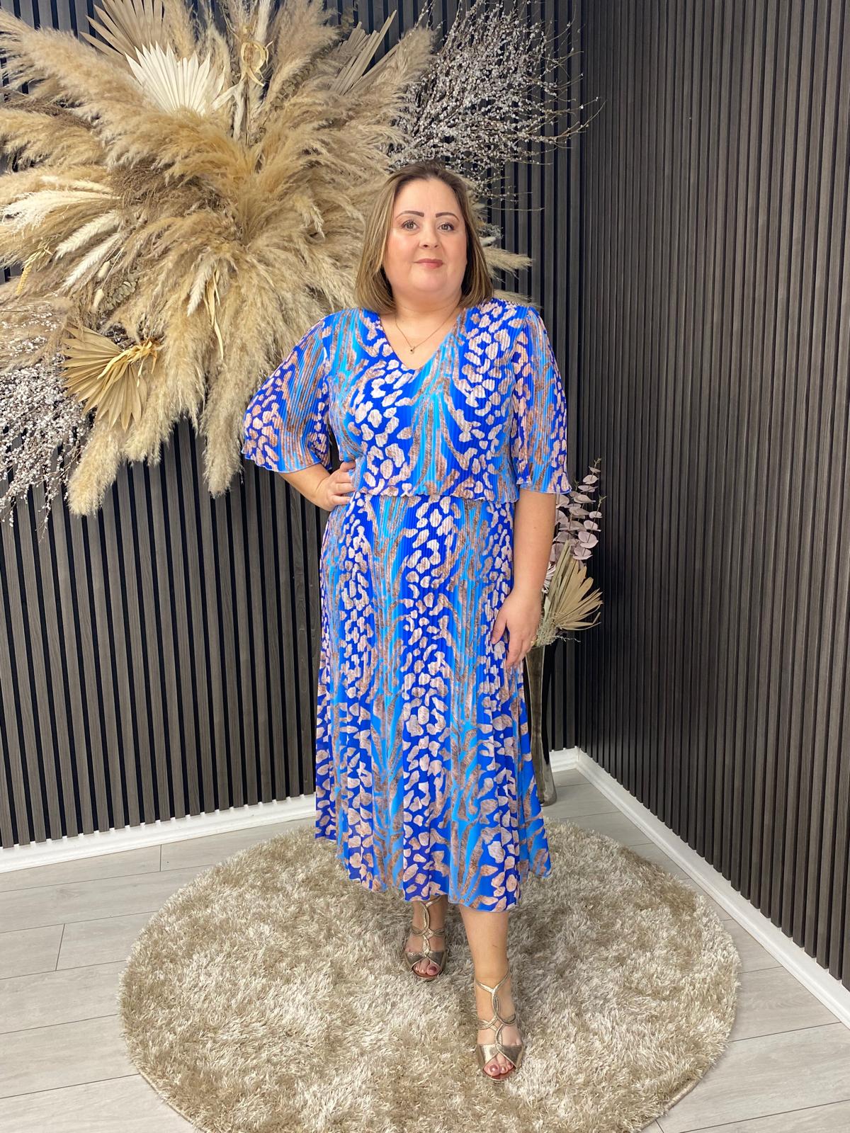 GERI DRESS - BLUE PRINT