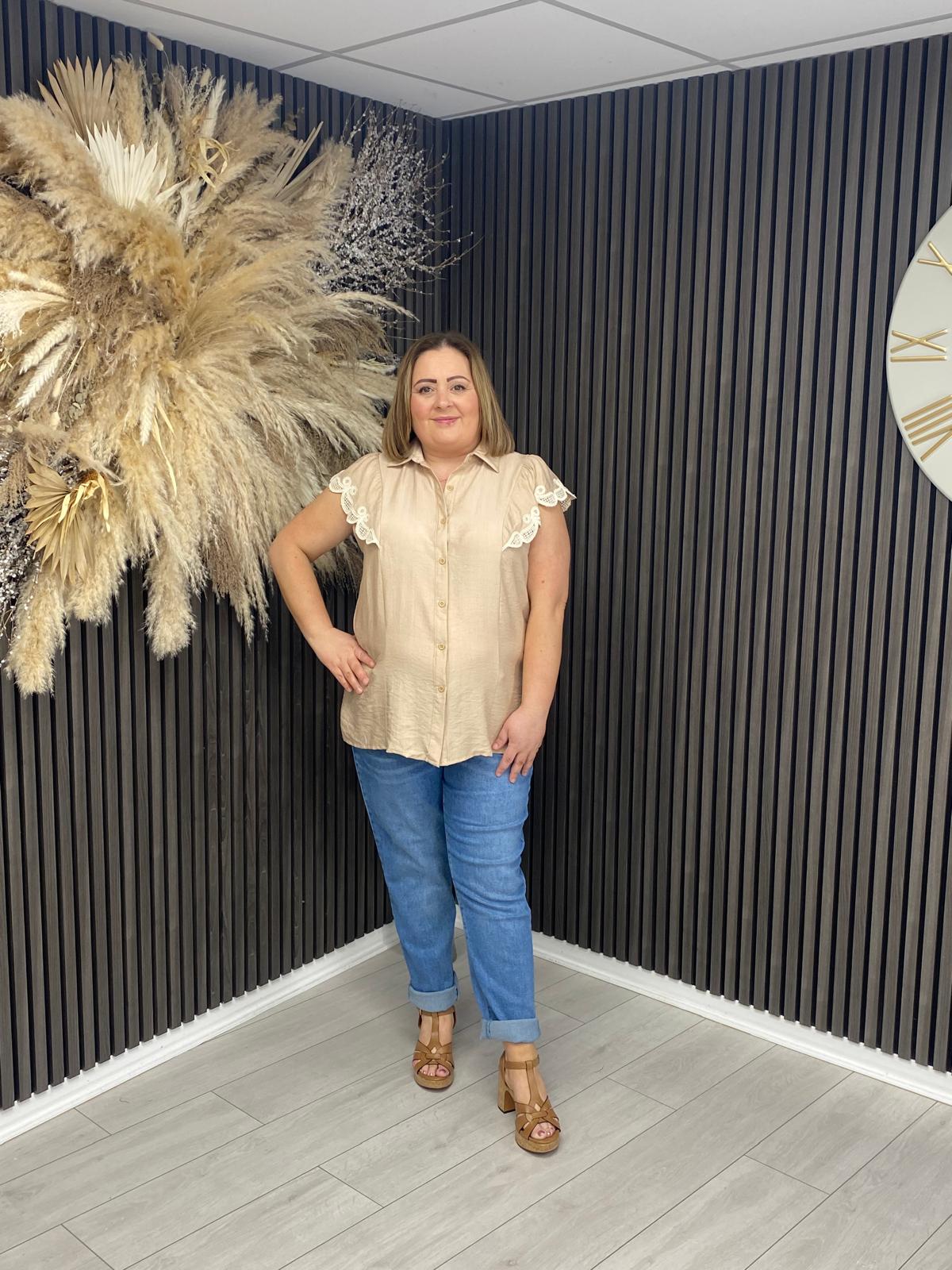 EVANGELINE TOP - BEIGE