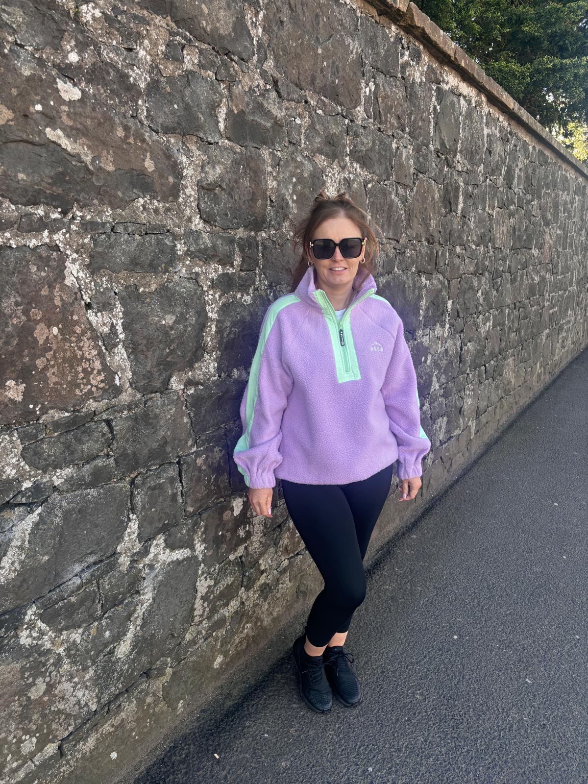 GEORGINA FLEECE - LILAC/GREEN