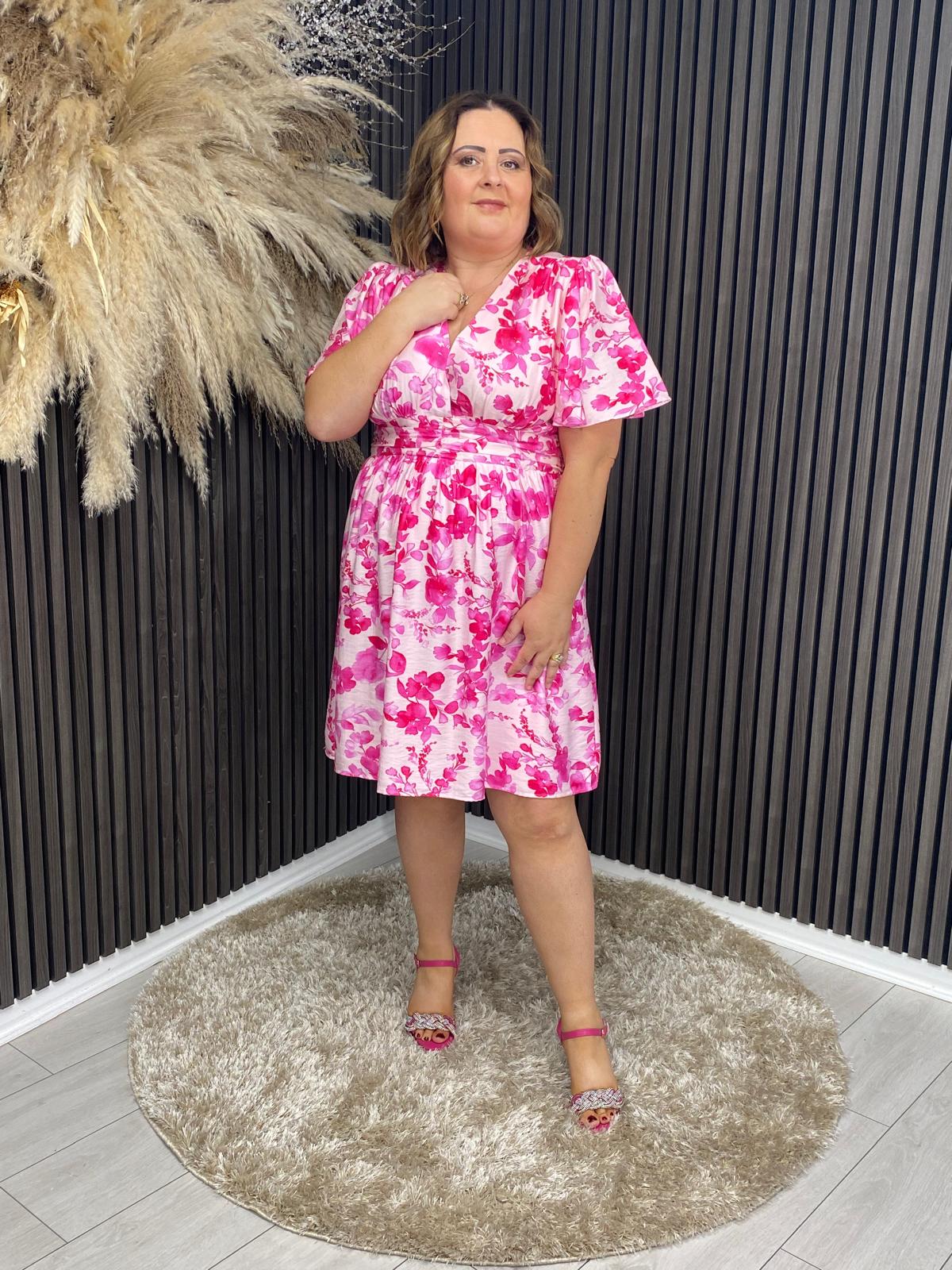 ALISON DRESS - PINK/WHITE