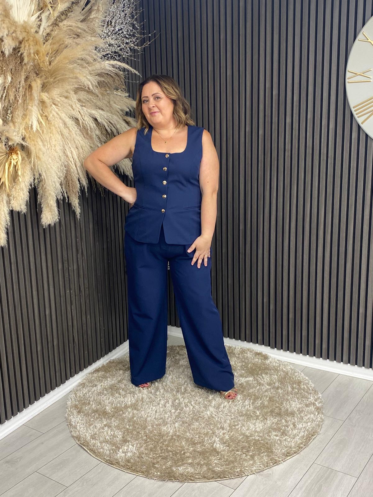 JO PLEATED TROUSER - NAVY