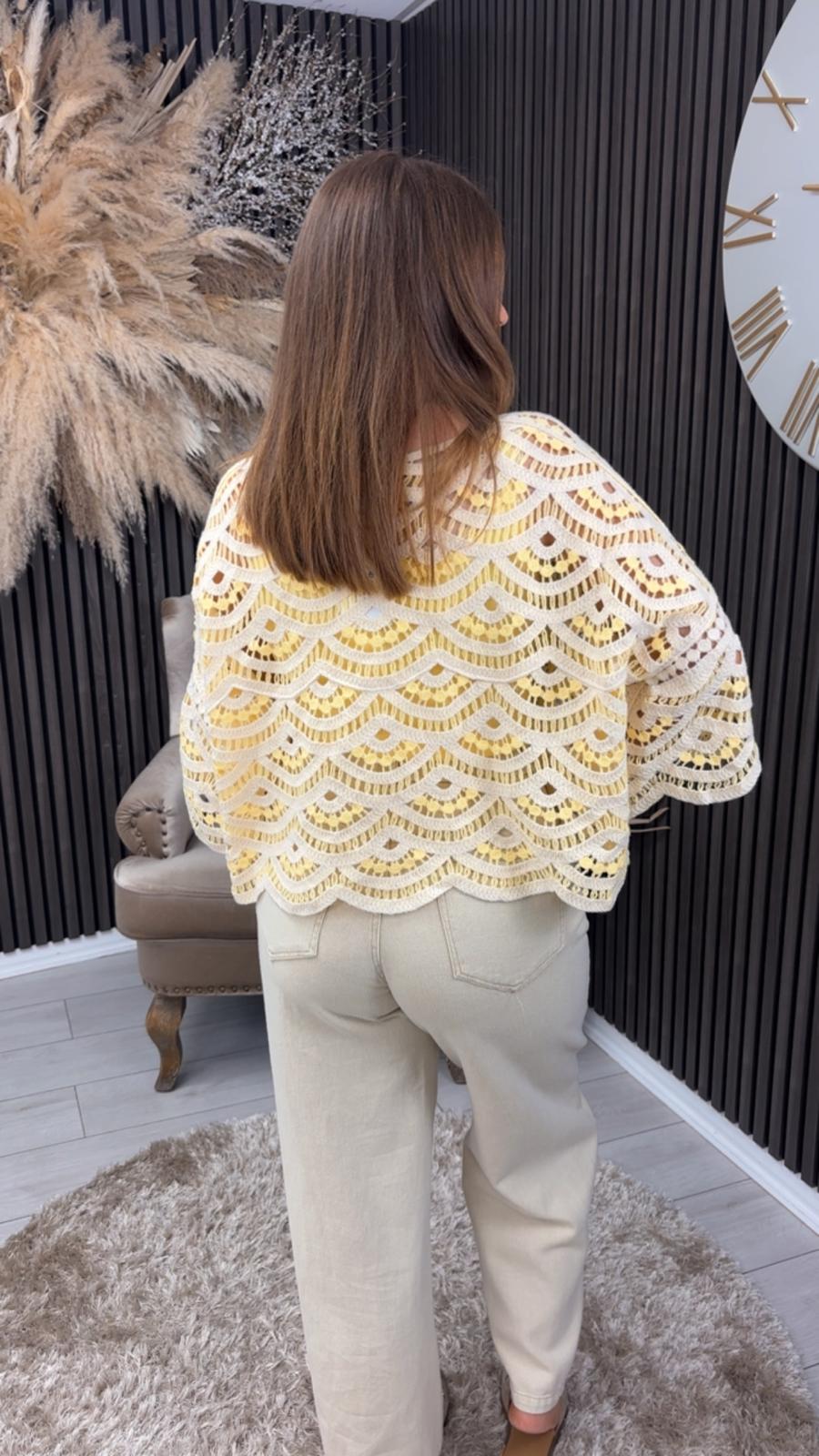 BETHAN CROCHET TOP - YELLOW/CREAM