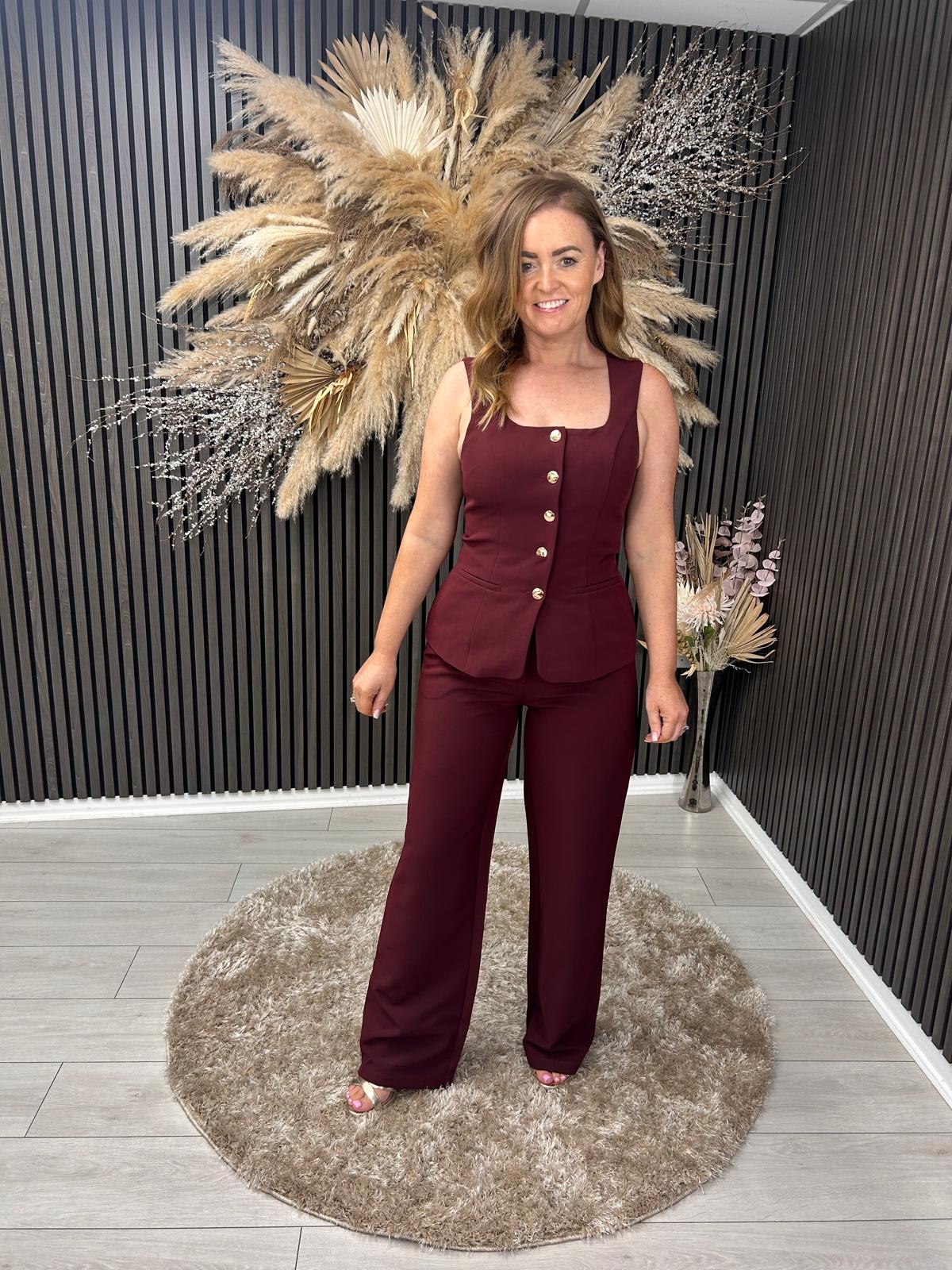 JO PLEATED TROUSER - BERRY