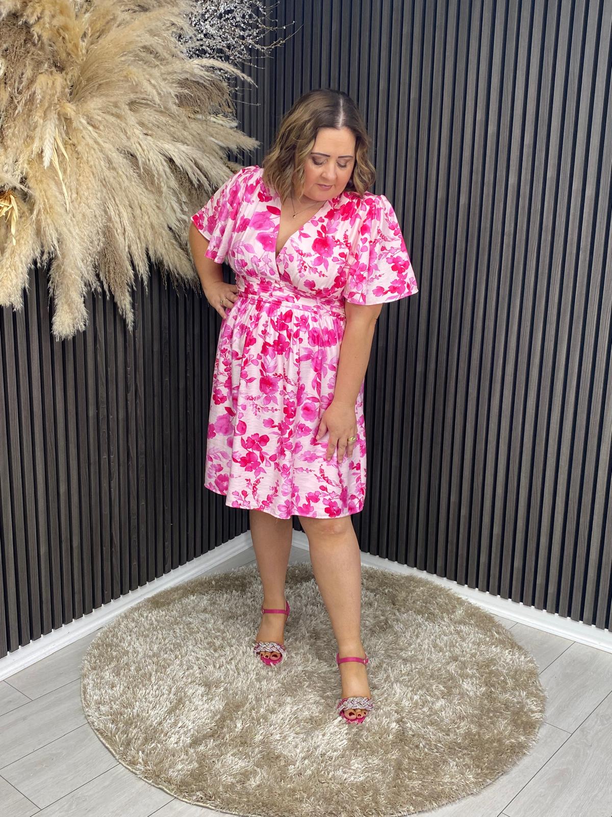 ALISON DRESS - PINK/WHITE