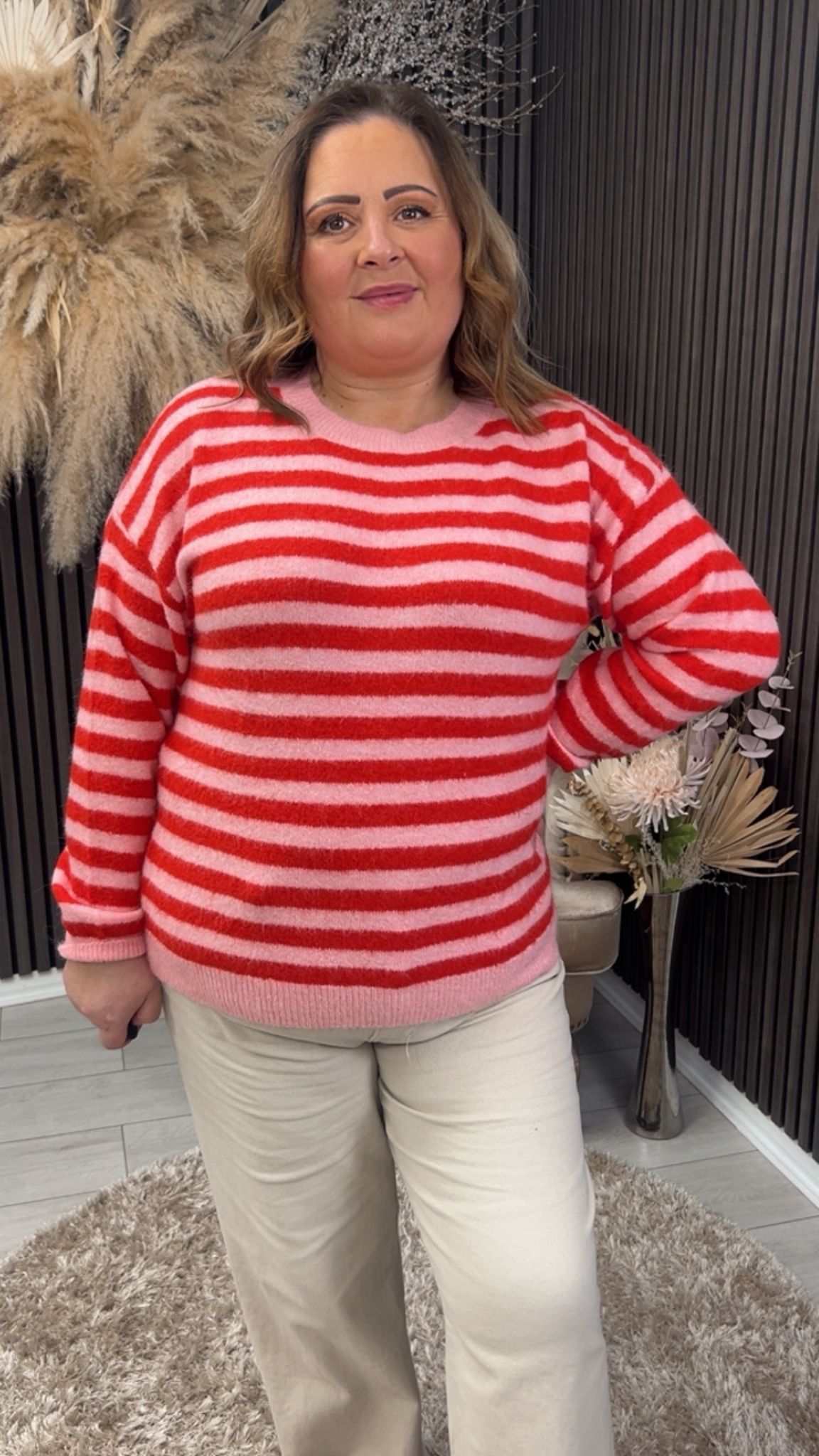 BRIONY JUMPER - RED/PINK