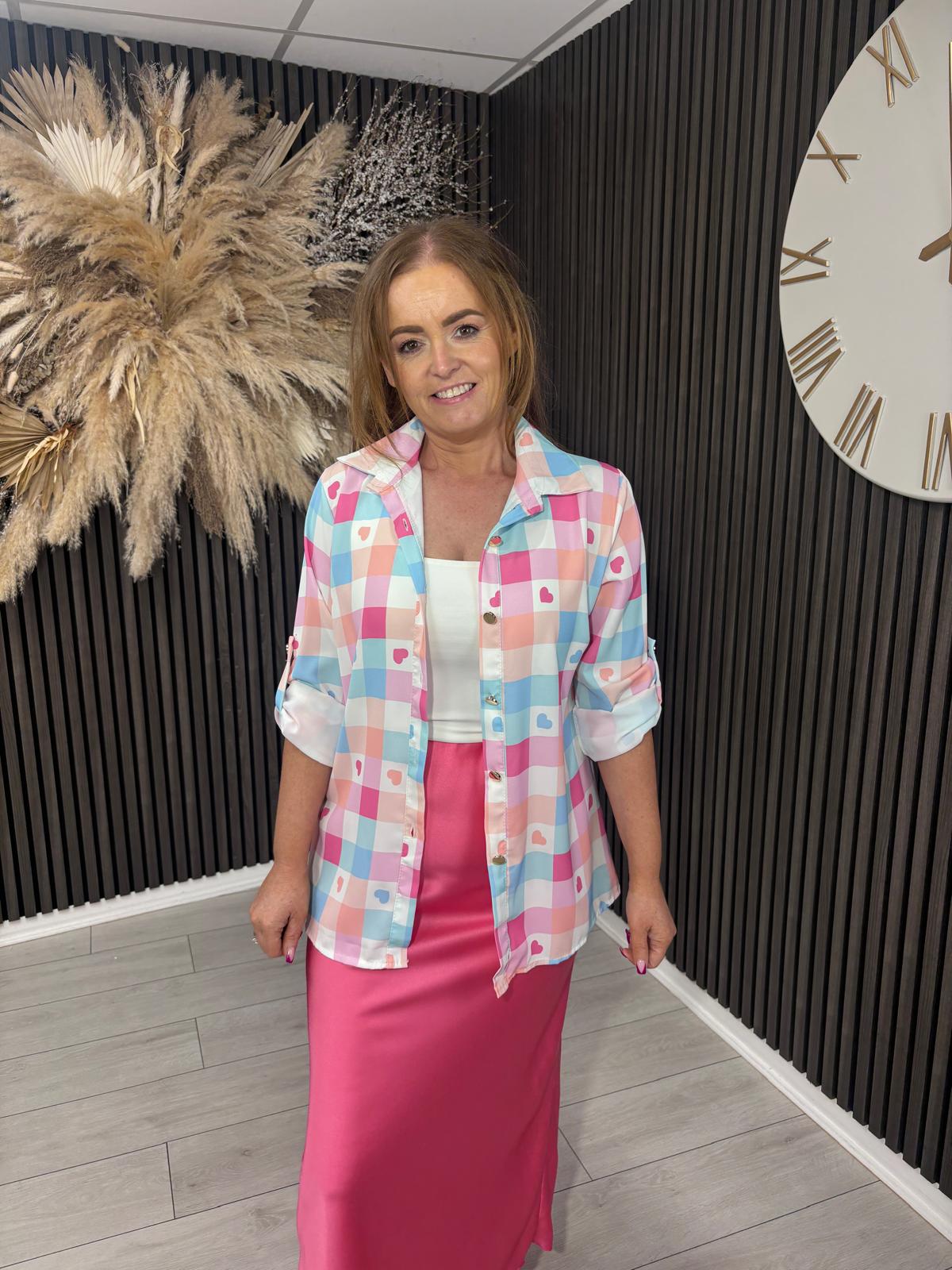 CAITLIN SHIRT - PINK/BLUE