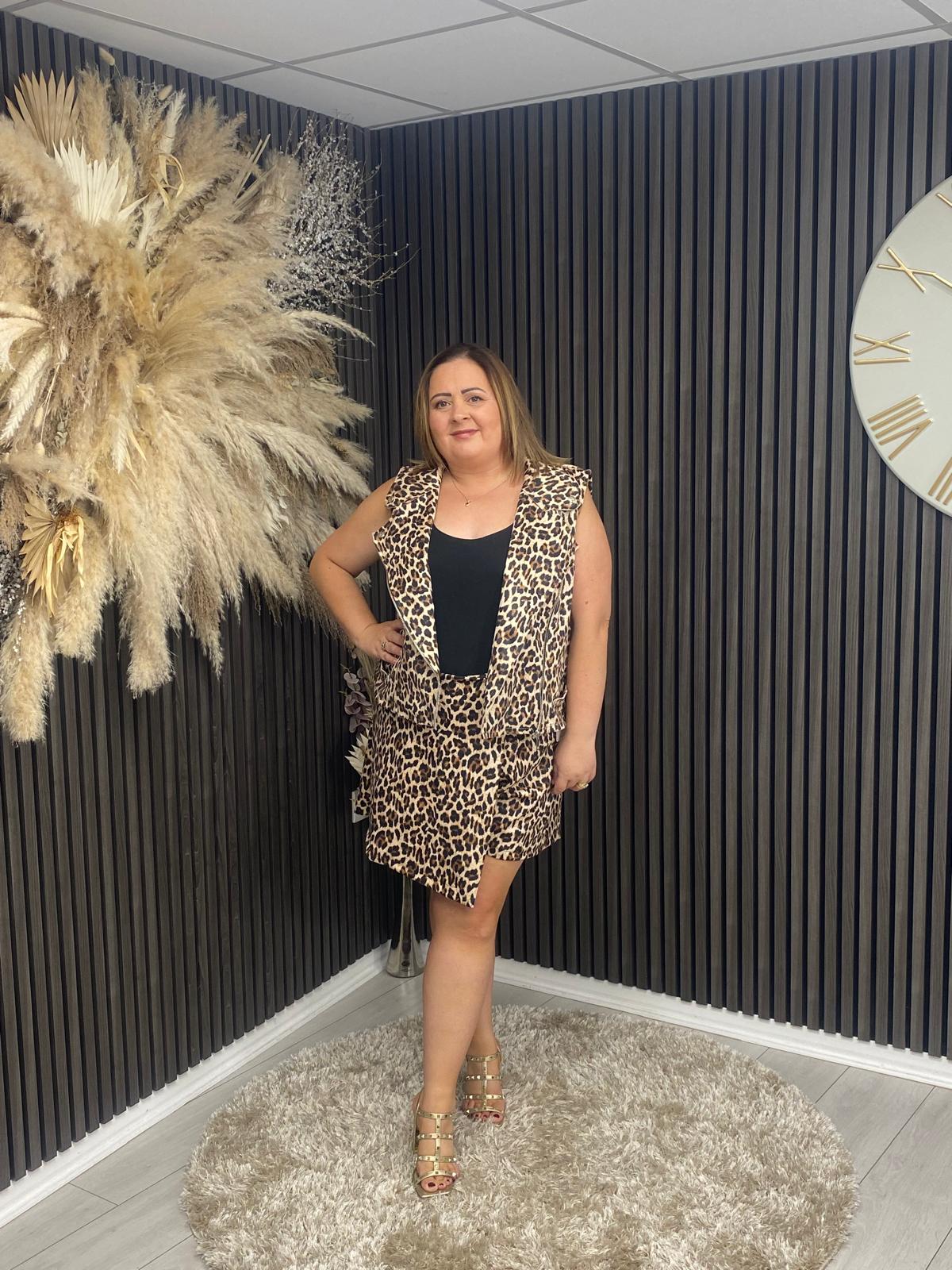 LAYA MARIE GILET - LEOPARD