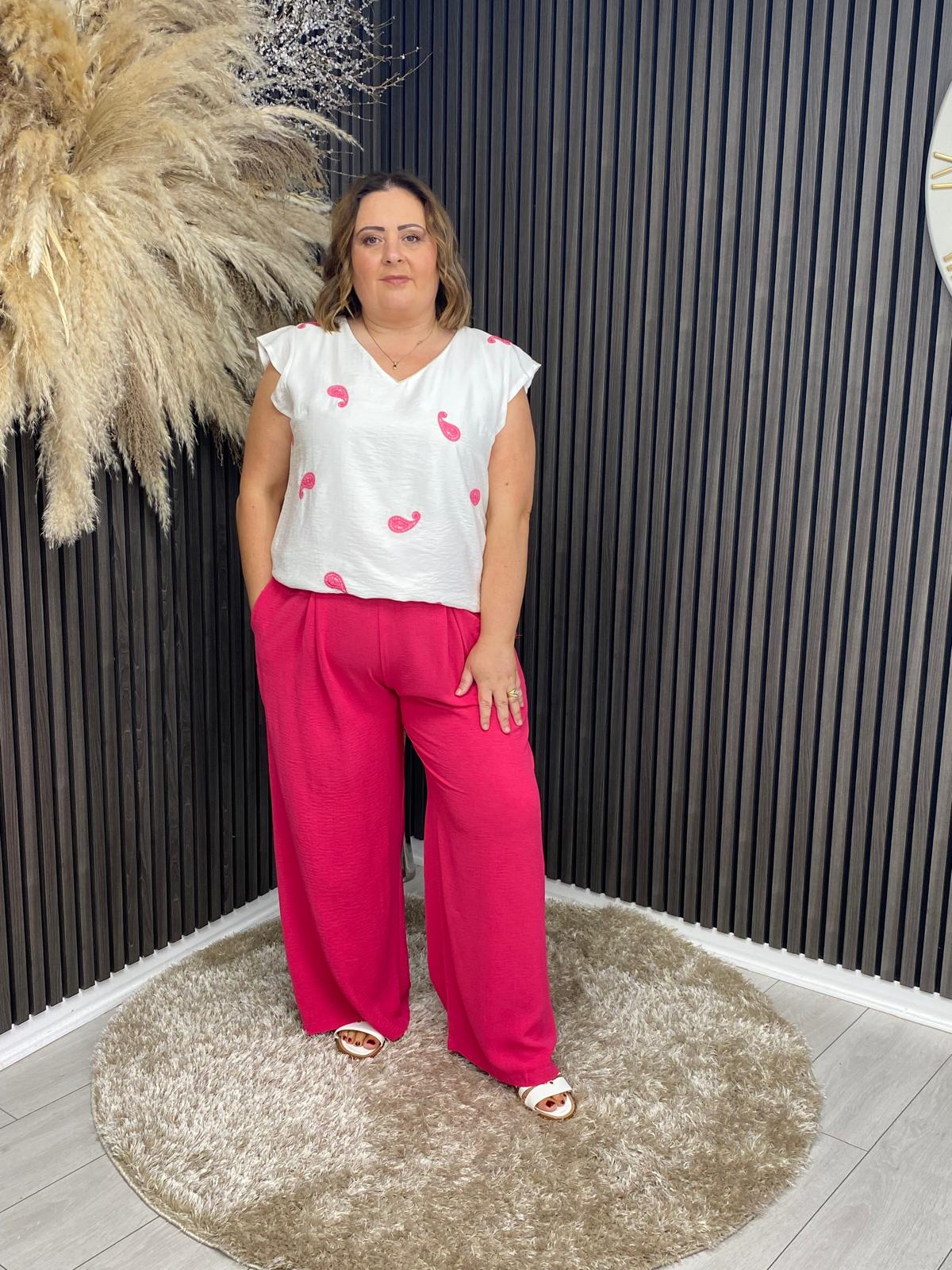 ALBA TOP - WHITE/PINK