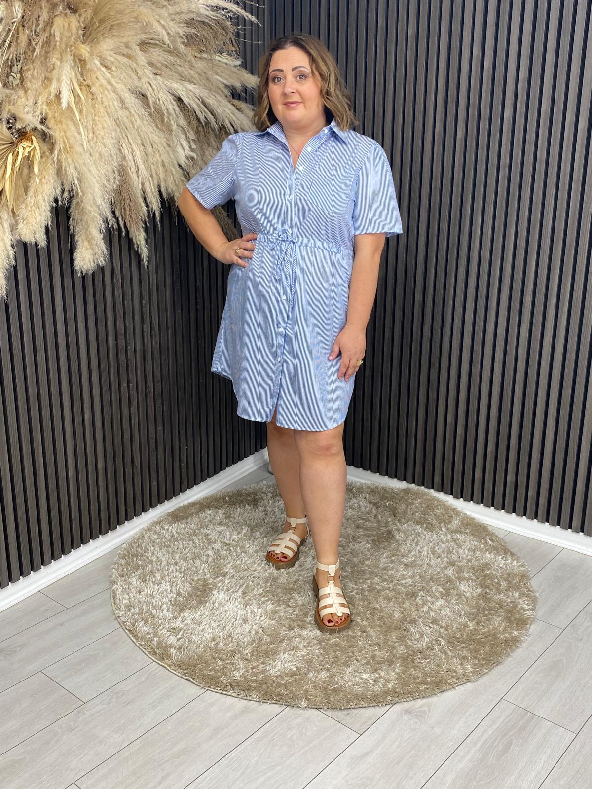 IRENE SHIRT DRESS - BLUE