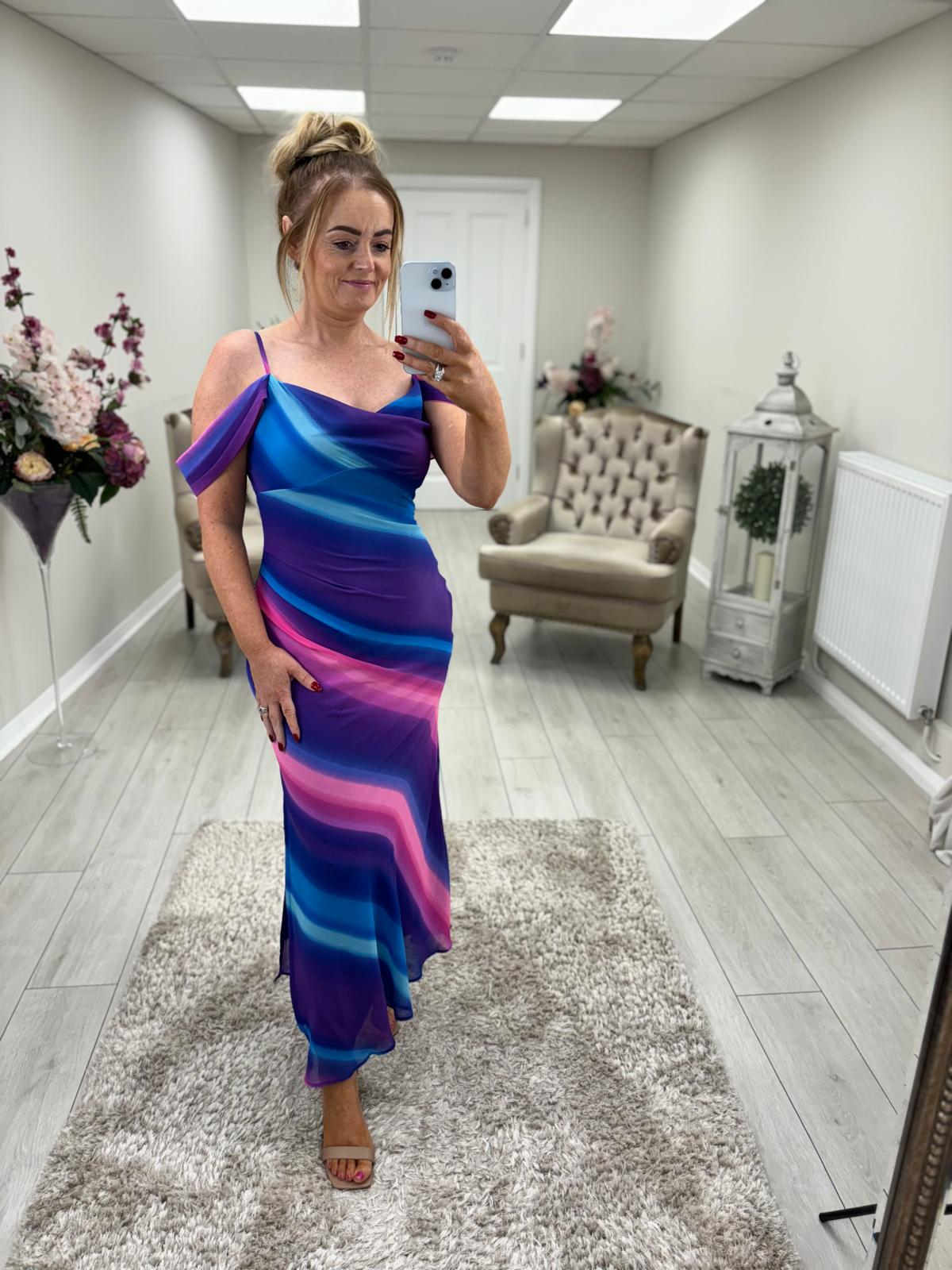 JULIA DRESS - BLUE OMBRE