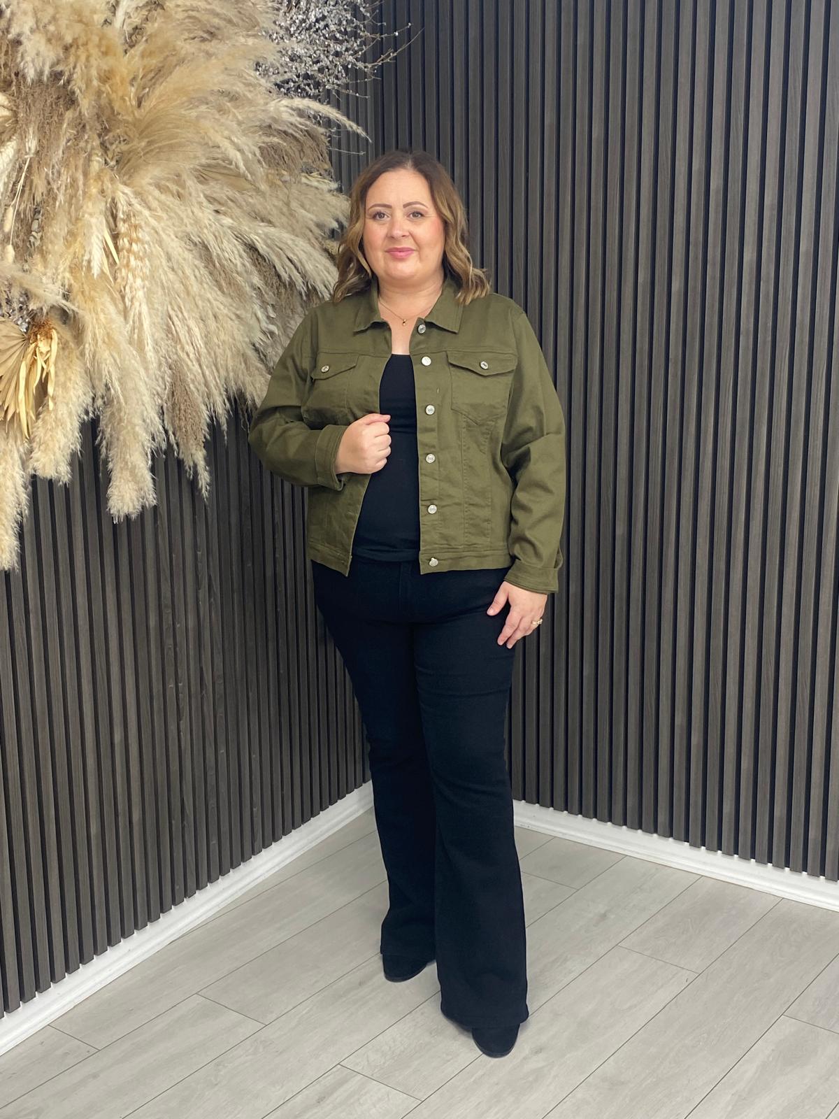 TARA DENIM JACKET - KHAKI