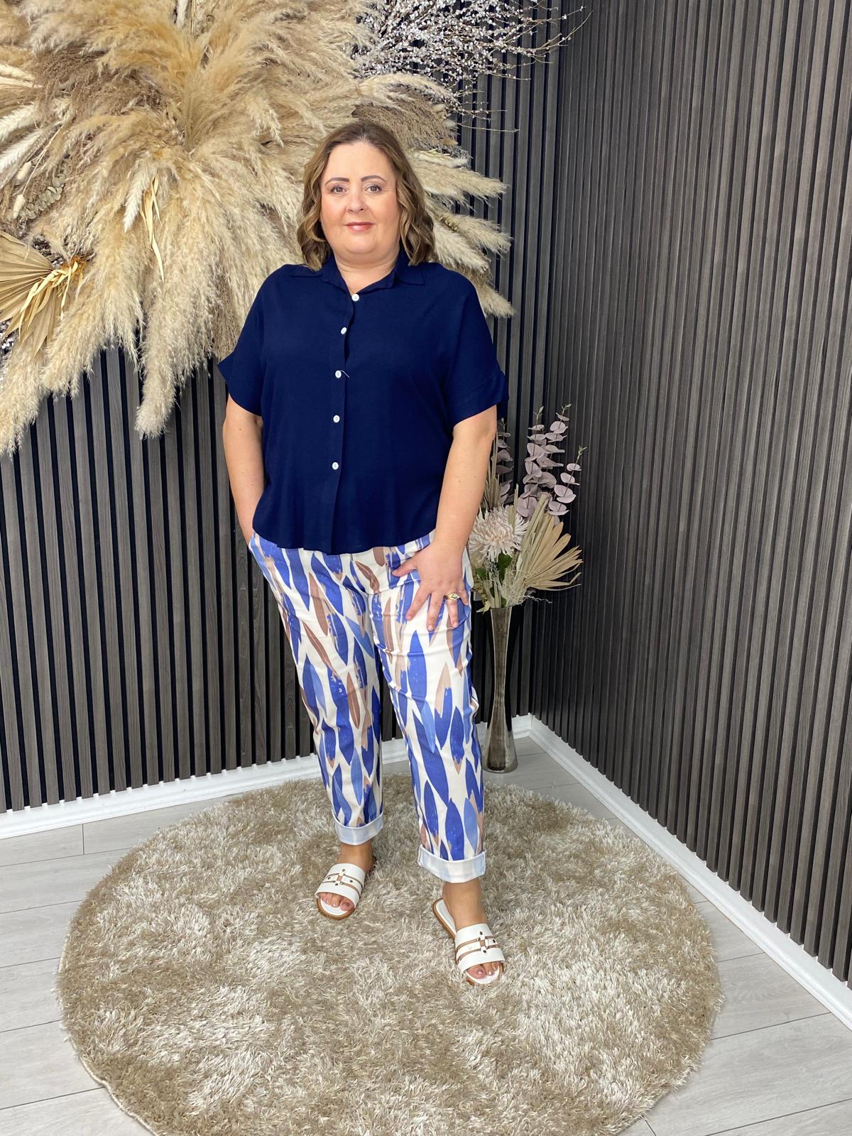 ROSA TROUSERS - BLUE/WHITE