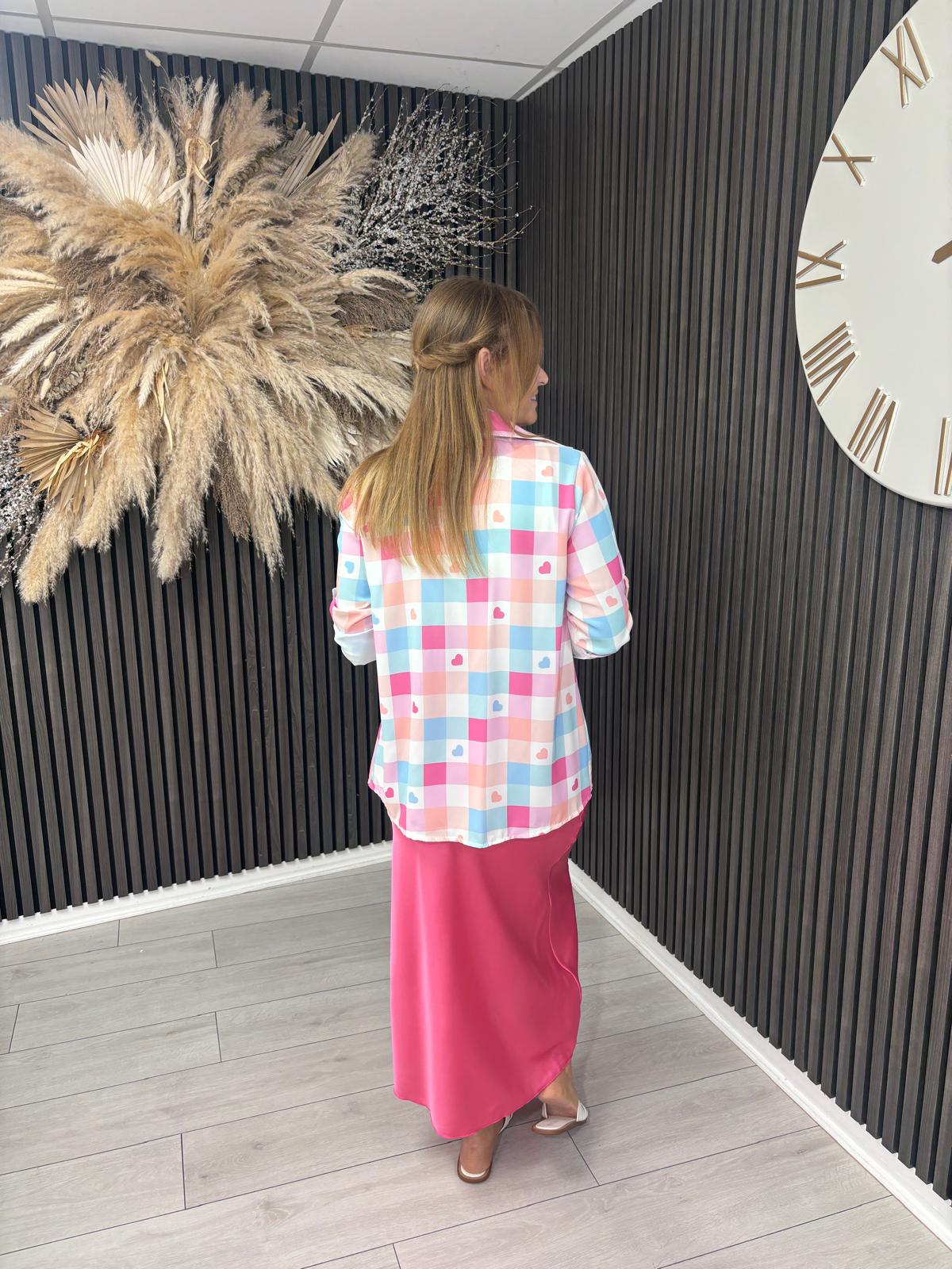 CAITLIN SHIRT - PINK/BLUE