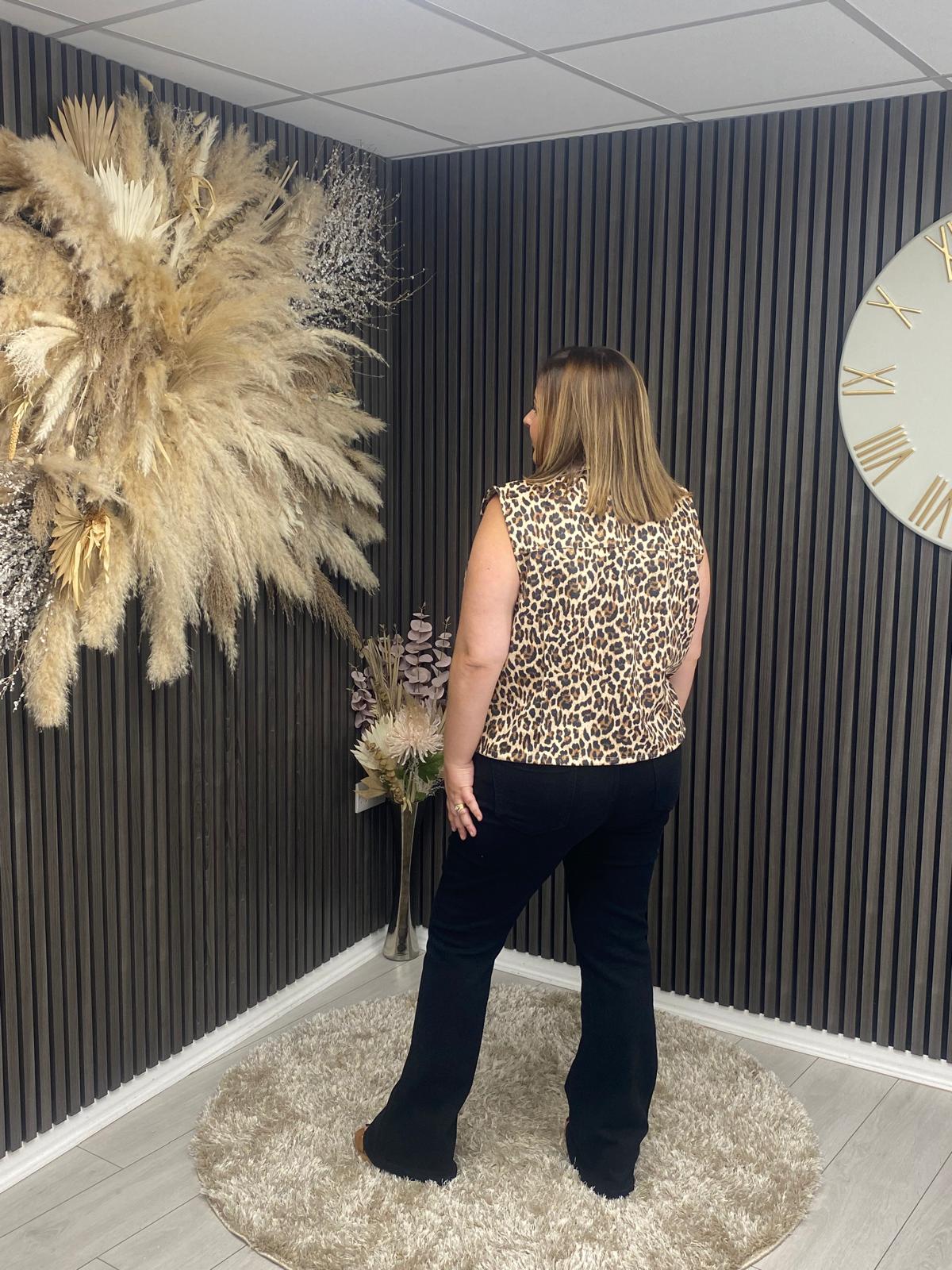 LAYA MARIE GILET - LEOPARD