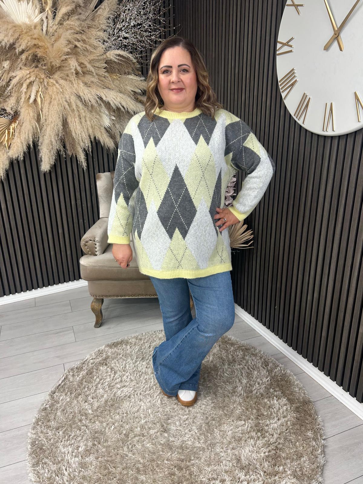 JUDITH JUMPER - YELLOW/GREY