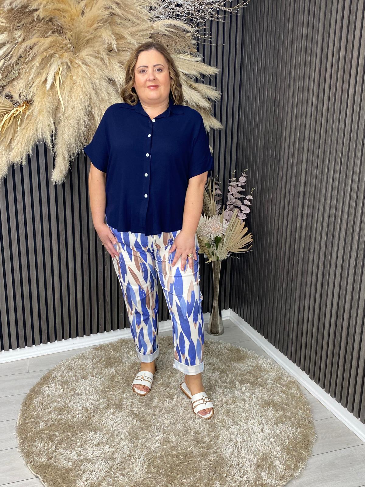 ROSA TROUSERS - BLUE/WHITE