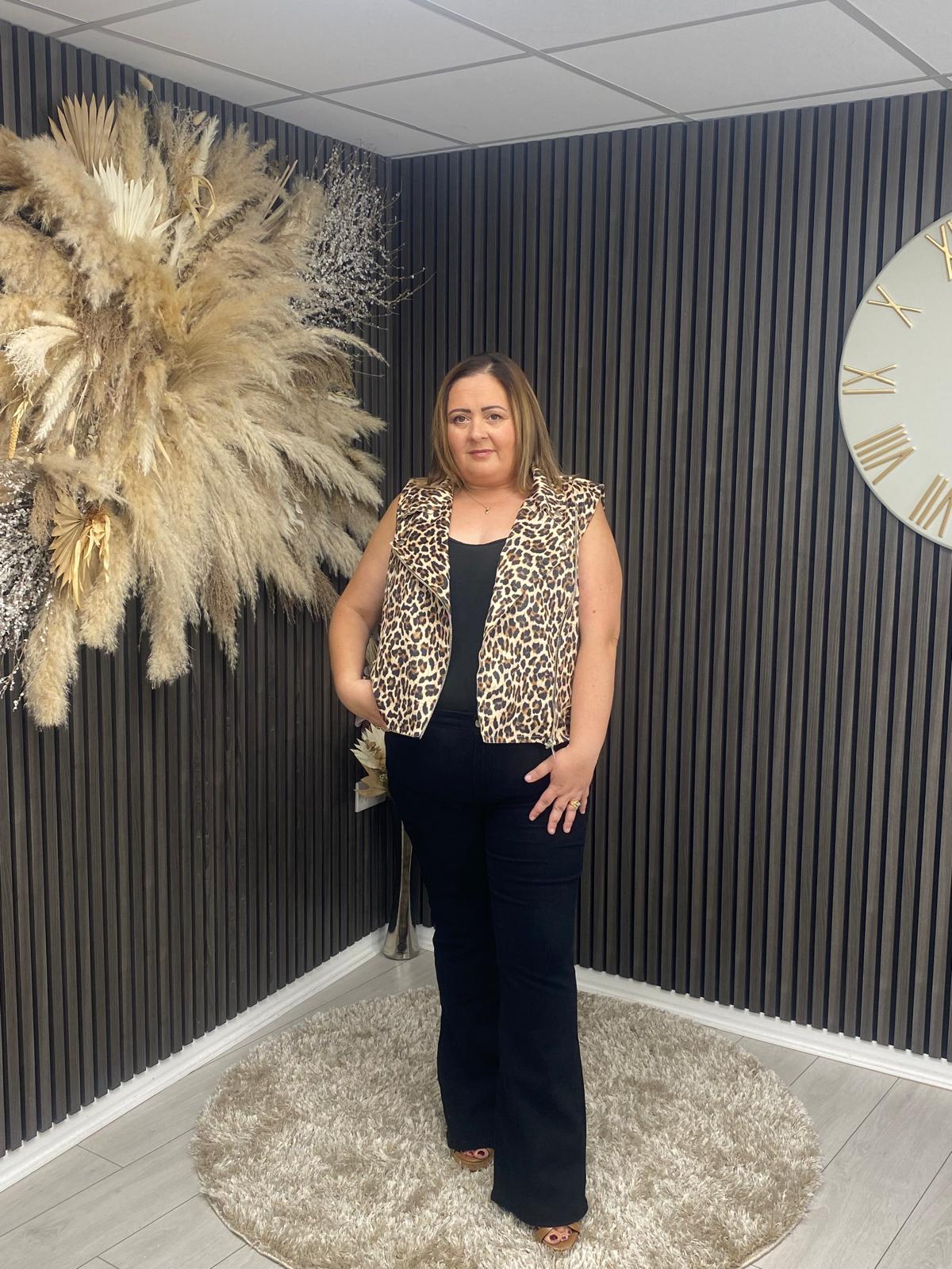 LAYA MARIE GILET - LEOPARD