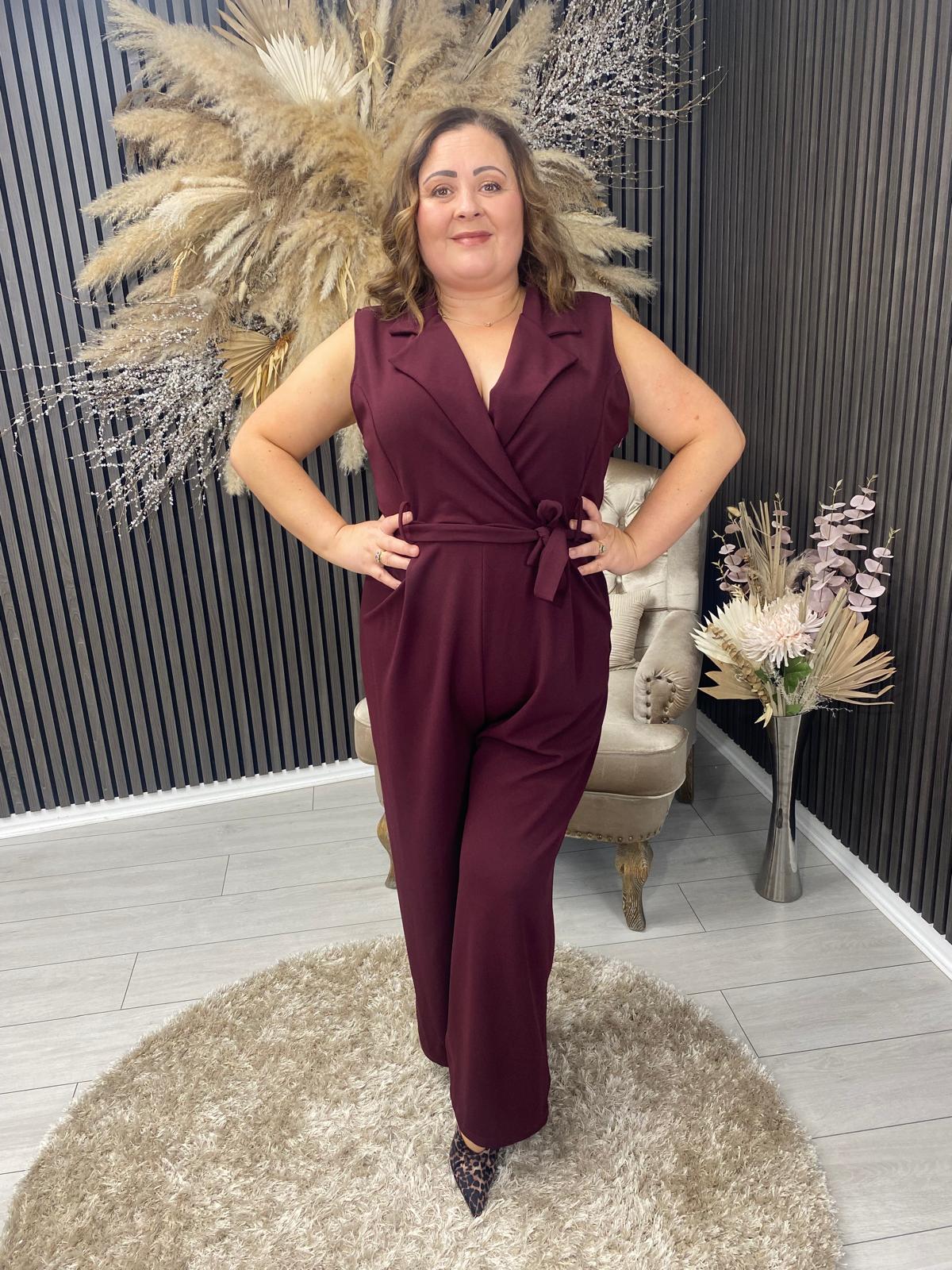 GERALDINE JUMPSUIT - BURGUNDY