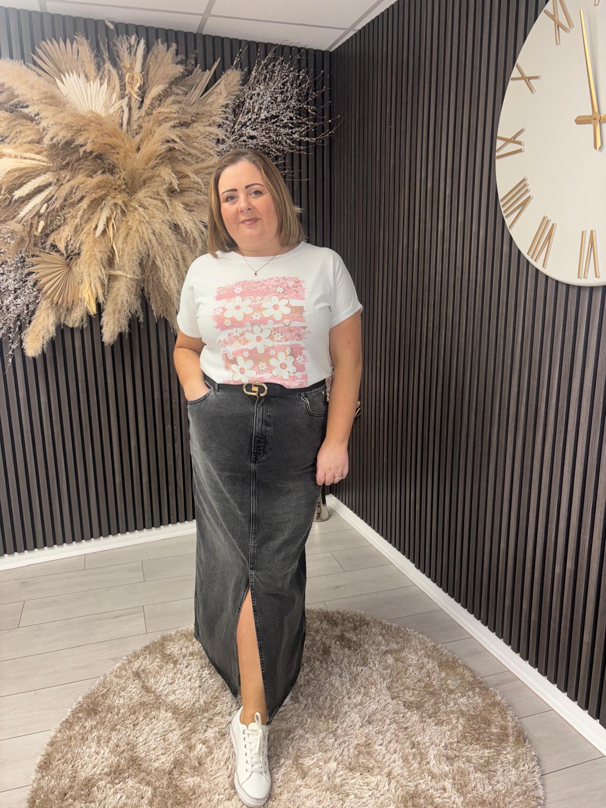 DEMI - DENIM SKIRT BLACK