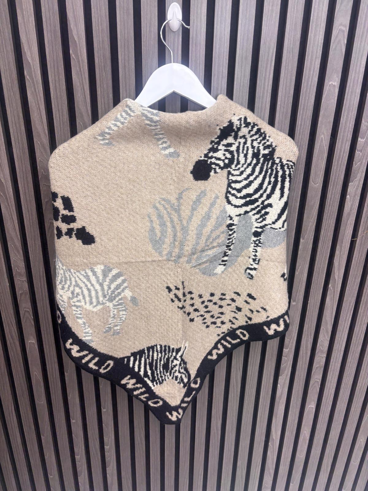 VERA SCARF - BLACK/TAUPE