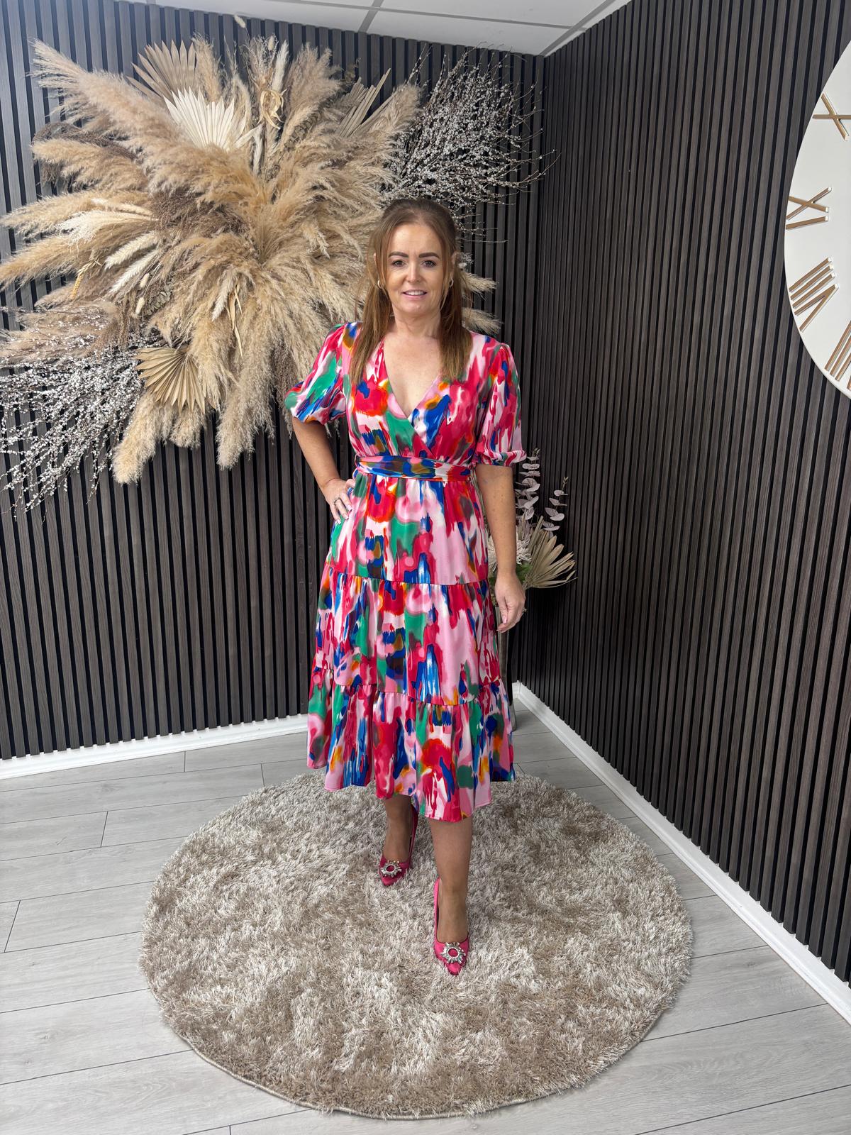 RILEY DRESS - PINK MULTI