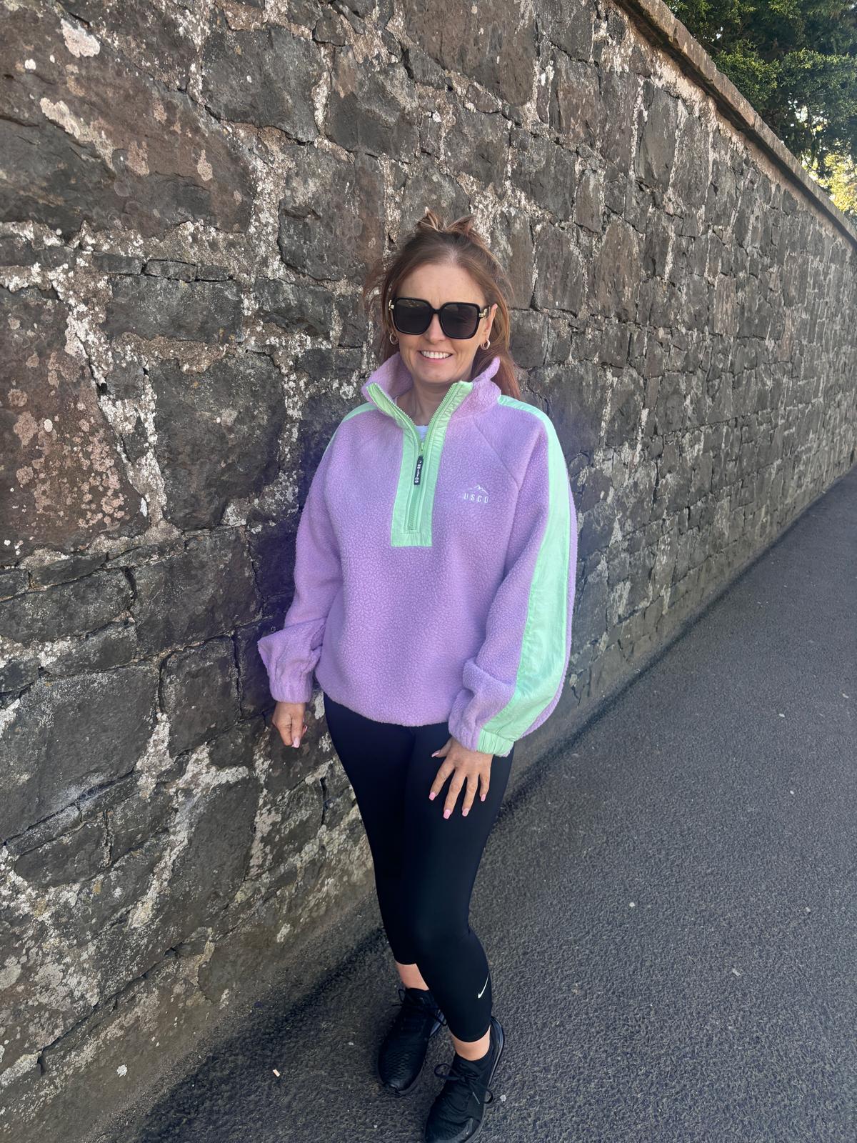GEORGINA FLEECE - LILAC/GREEN