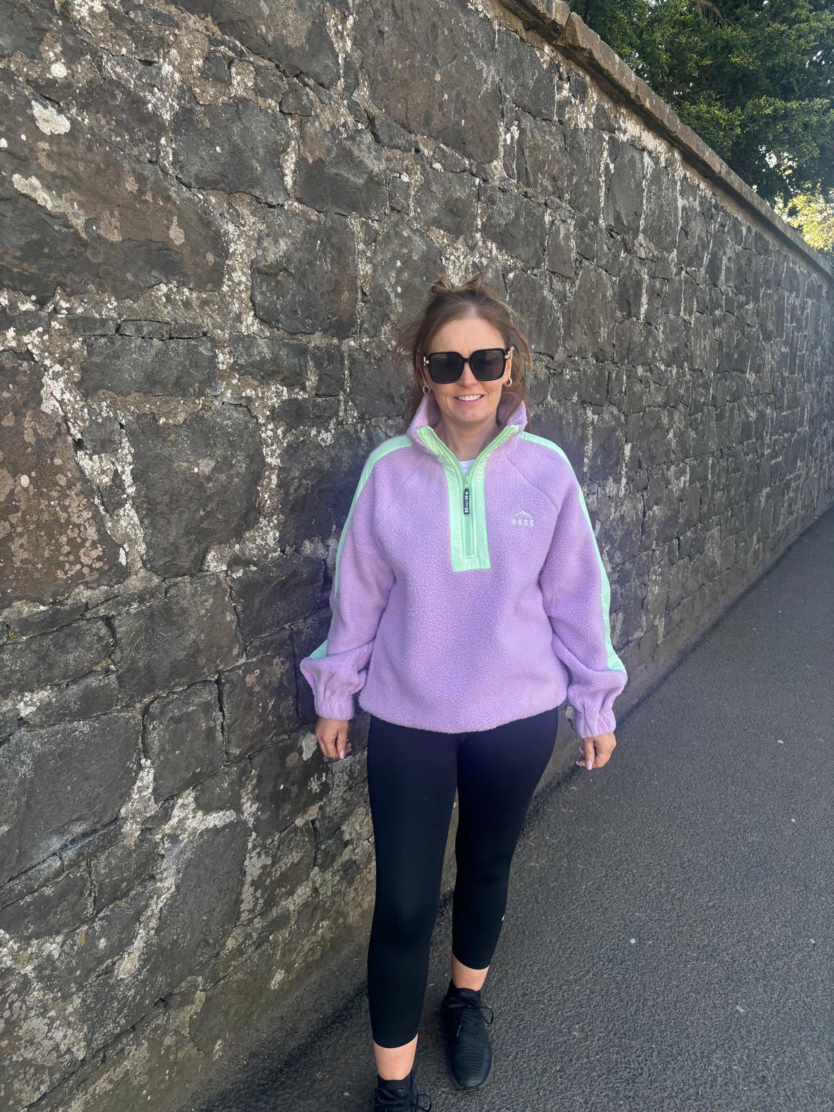 GEORGINA FLEECE - LILAC/GREEN