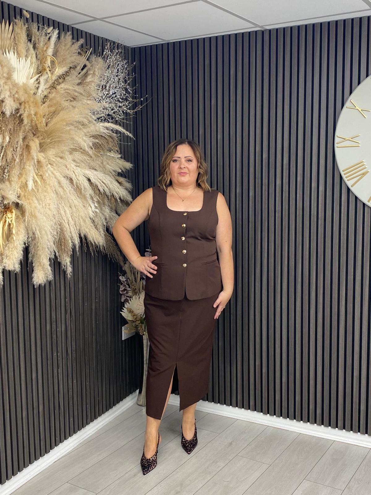 VICKY SKIRT - BROWN