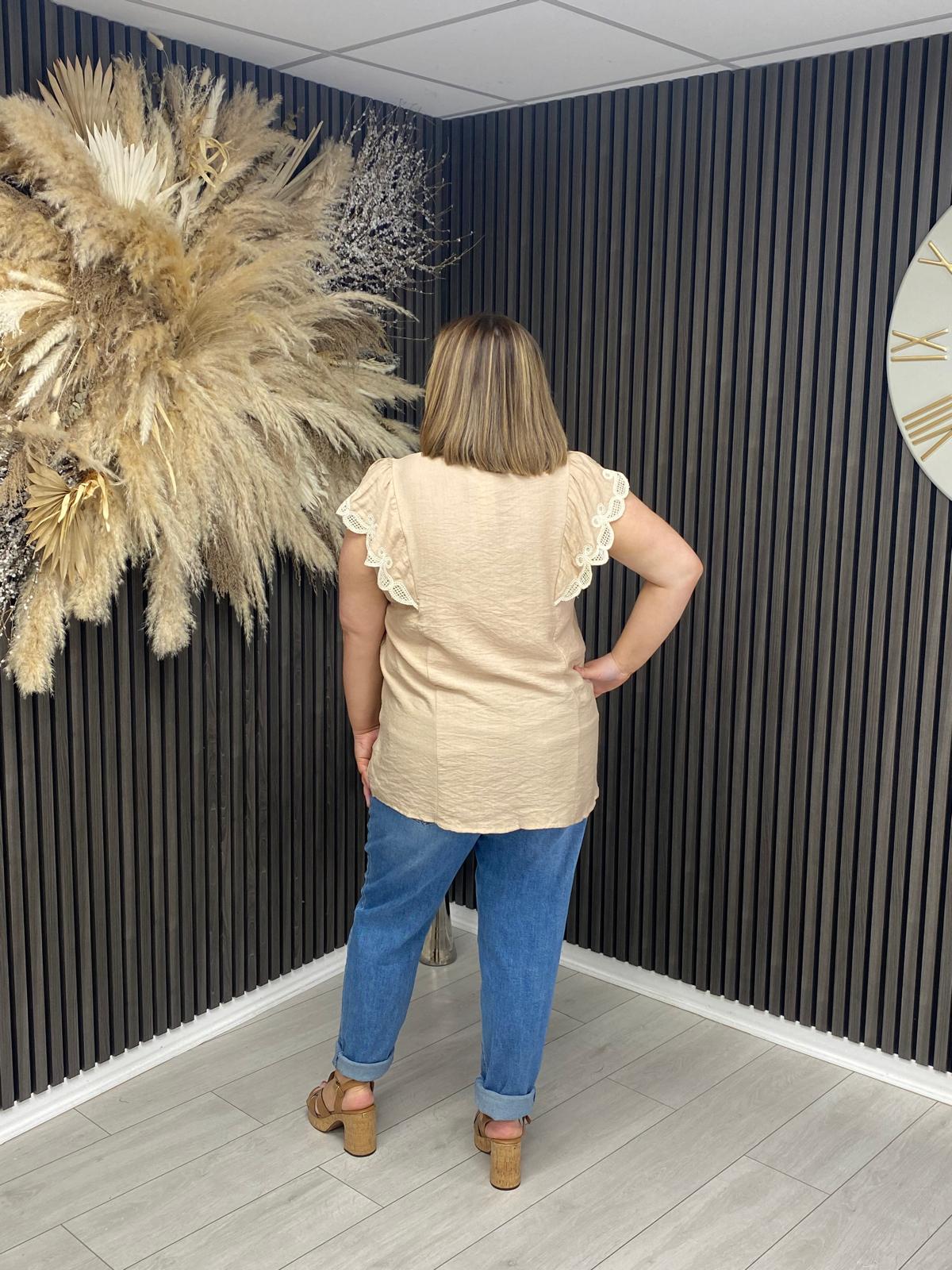 EVANGELINE TOP - BEIGE