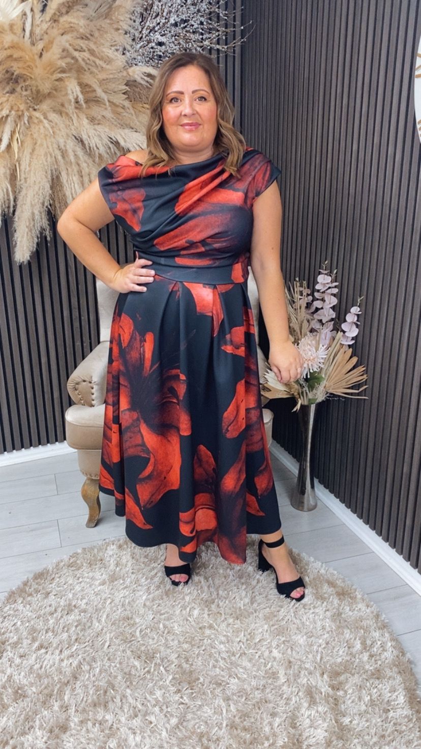 BETTY DRESS - BLACK FLORAL