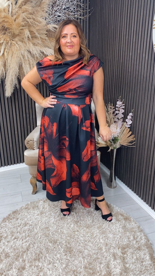 BETTY DRESS - BLACK FLORAL