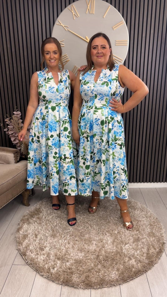 AMEYA DRESS - BLUE/GREEN