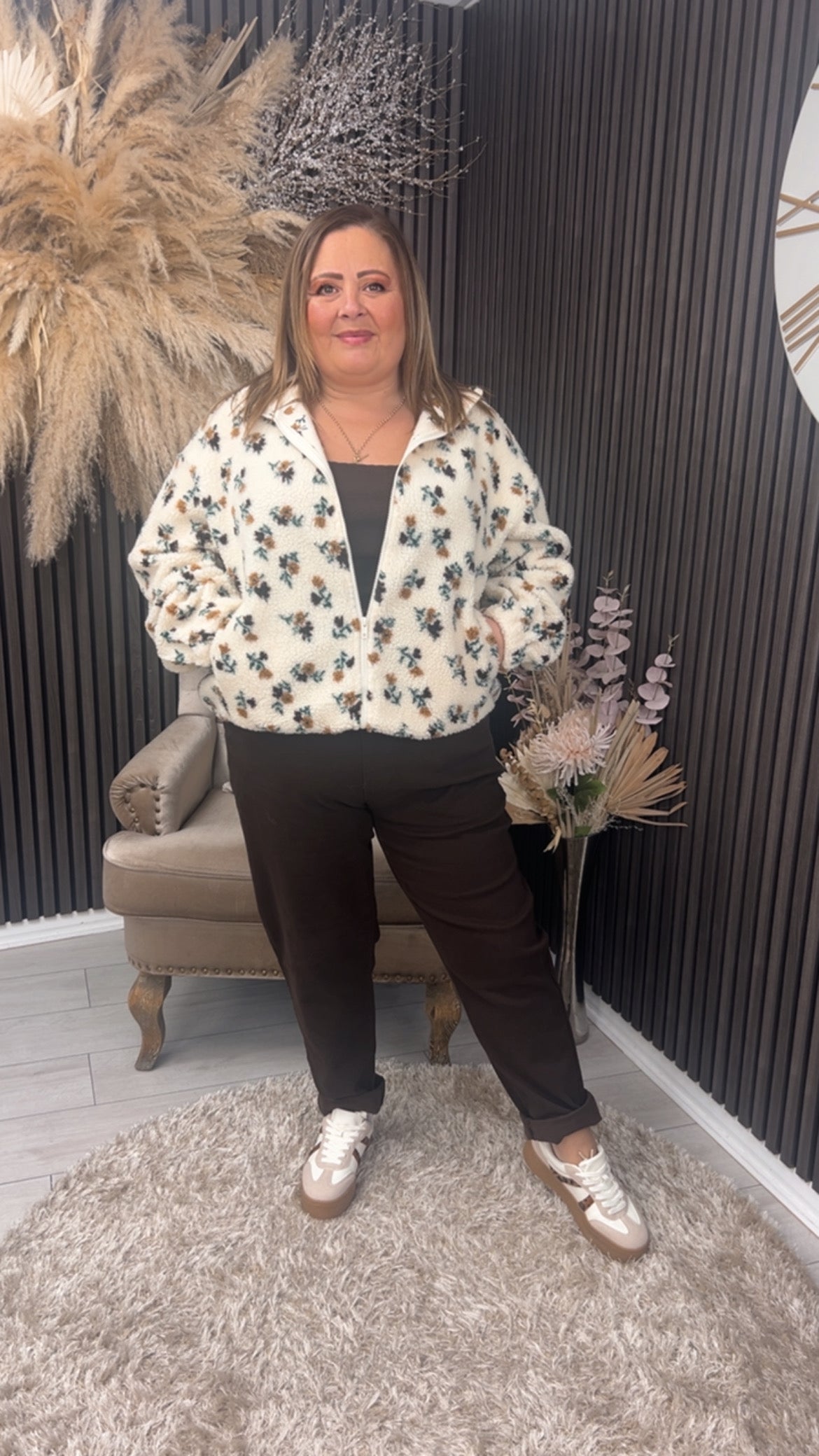 JENNY FLEECE - CREAM FLORAL
