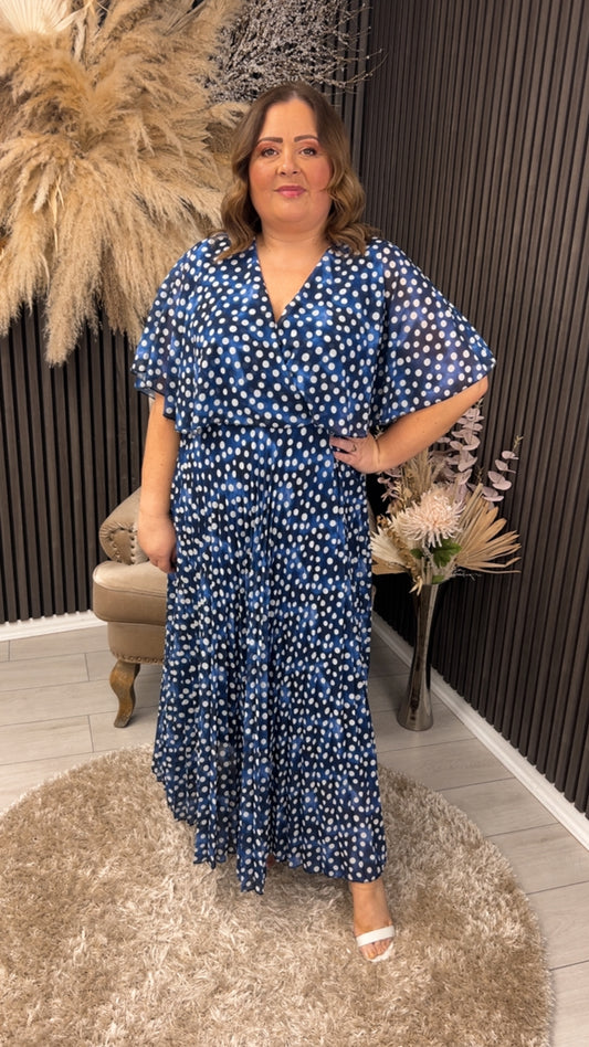 MIMI DRESS - NAVY SPOT