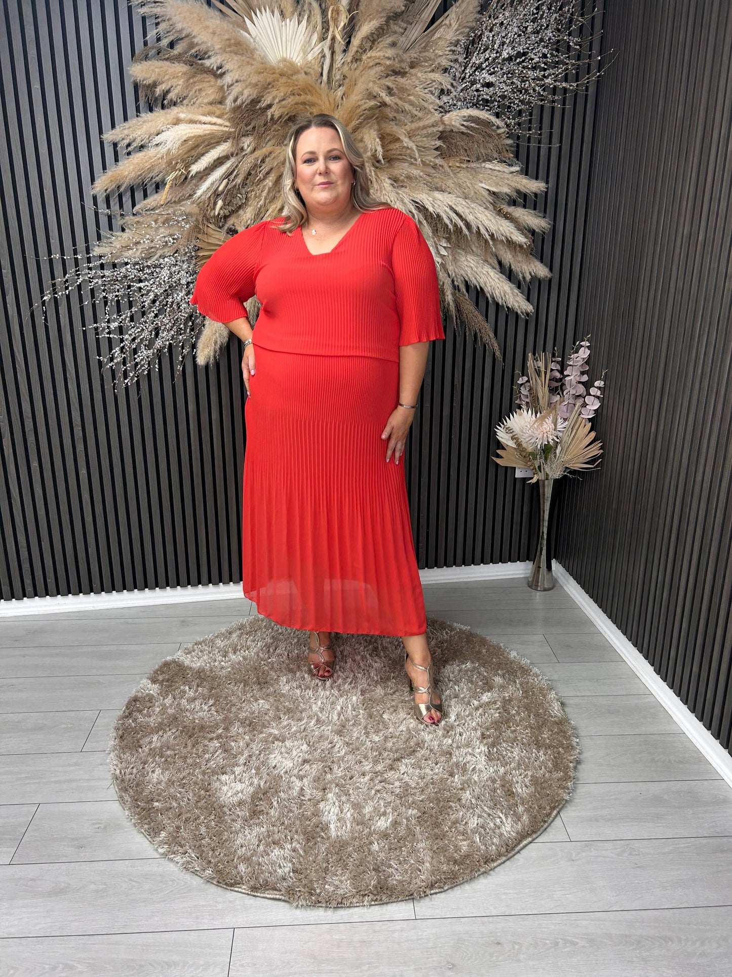 STACEY DRESS - CORAL