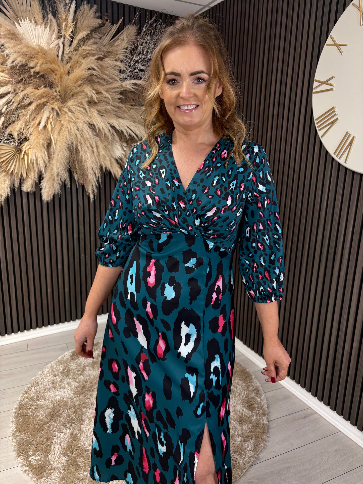 LYDIA DRESS - MIXED GREEN