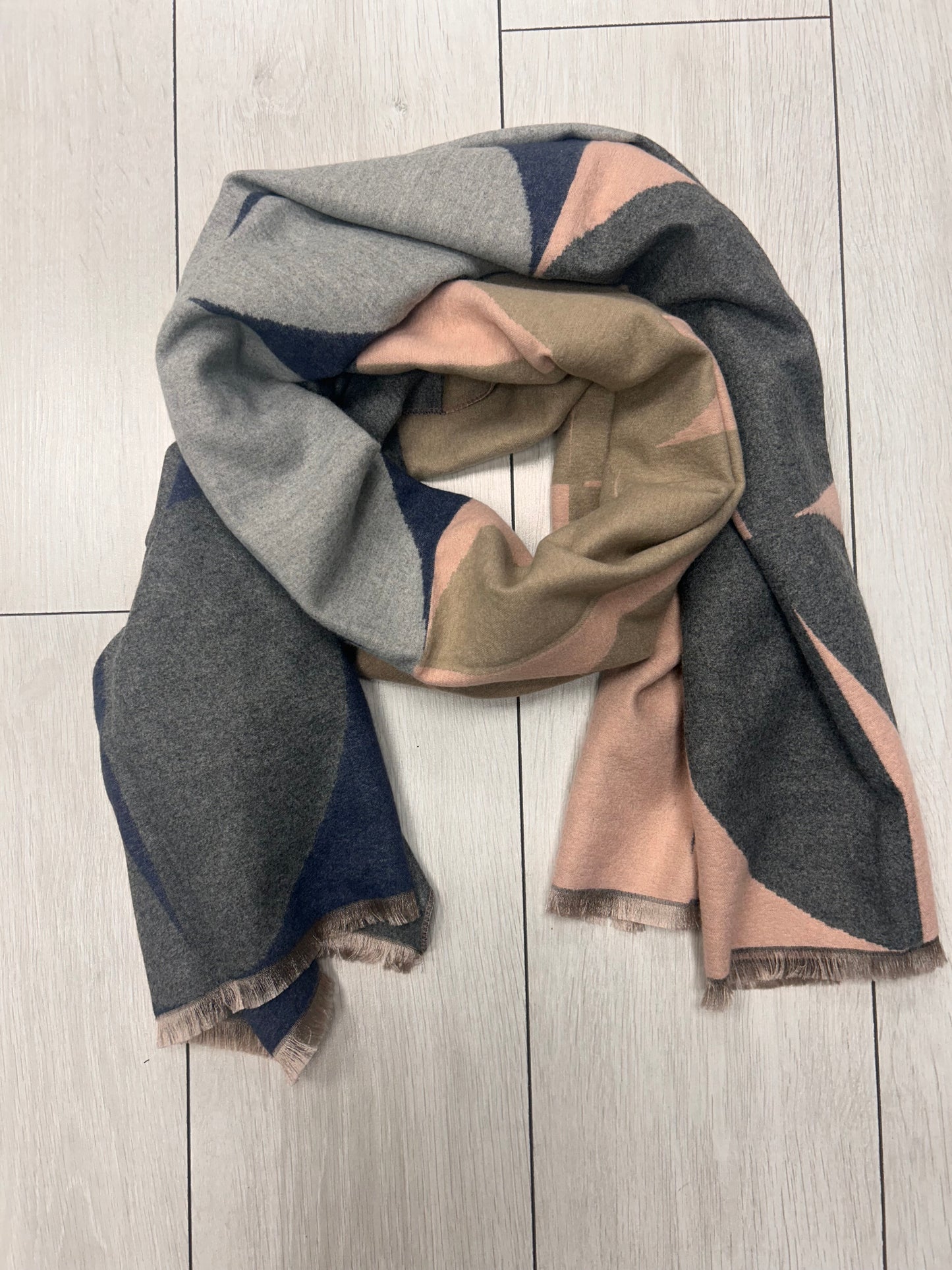 LINDSEY SCARF - PINK/GREY