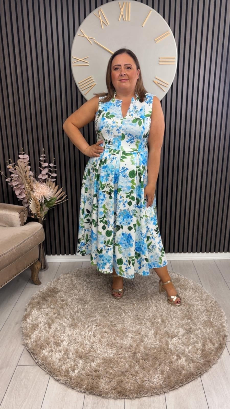 AMEYA DRESS - BLUE/GREEN