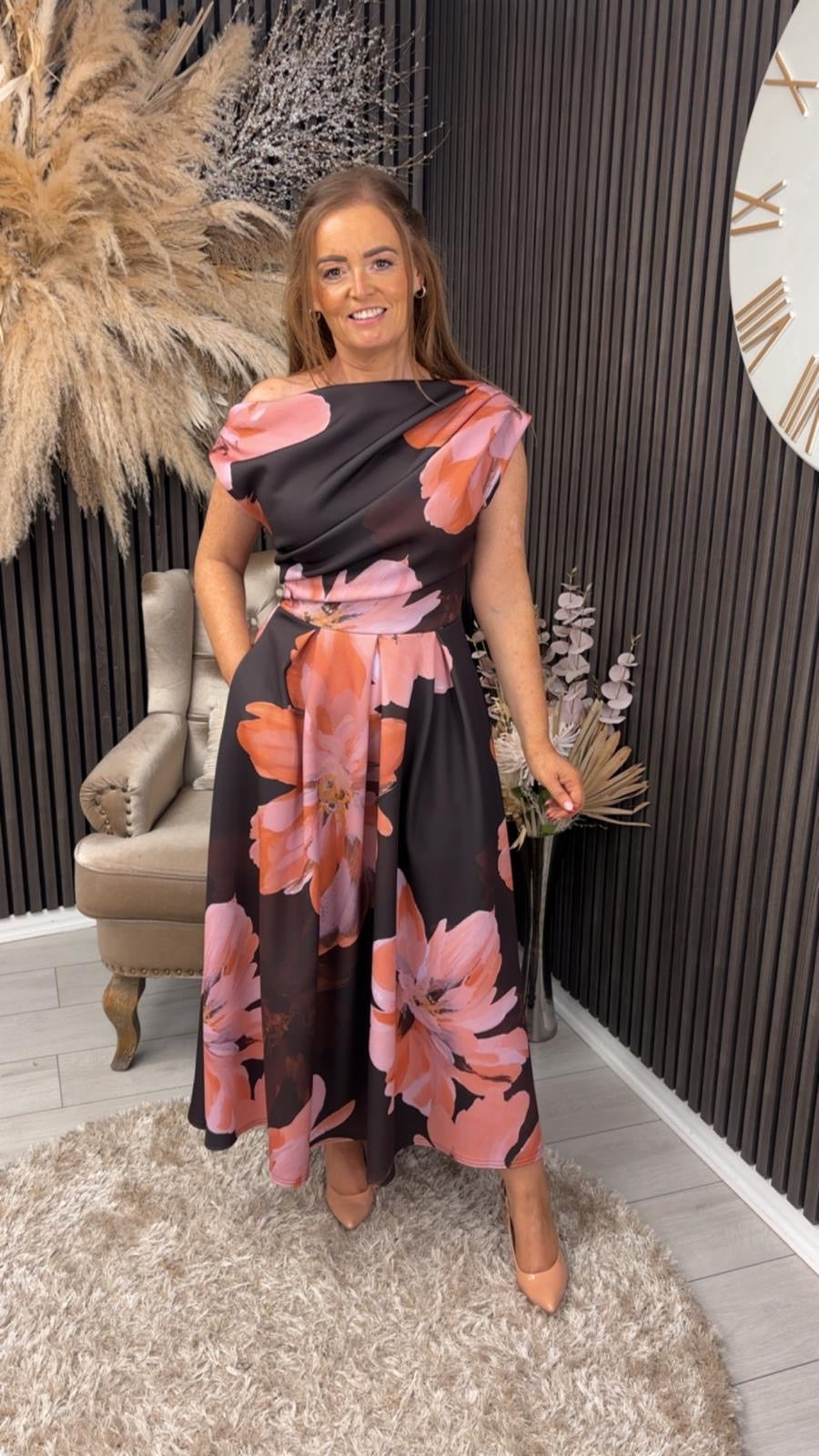 BETTY DRESS - BROWN FLORAL