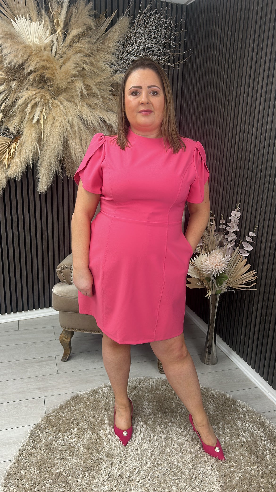 AMI TULIP DRESS - PINK