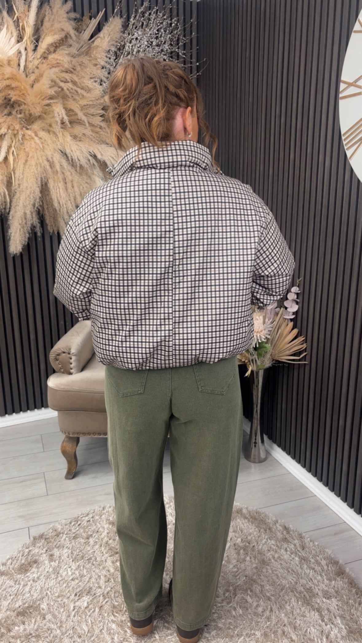 MEGAN PUFFER JACKET - CHECKED