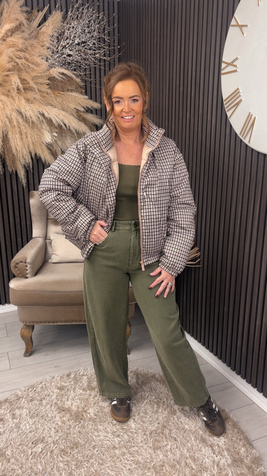 MEGAN PUFFER JACKET - CHECKED