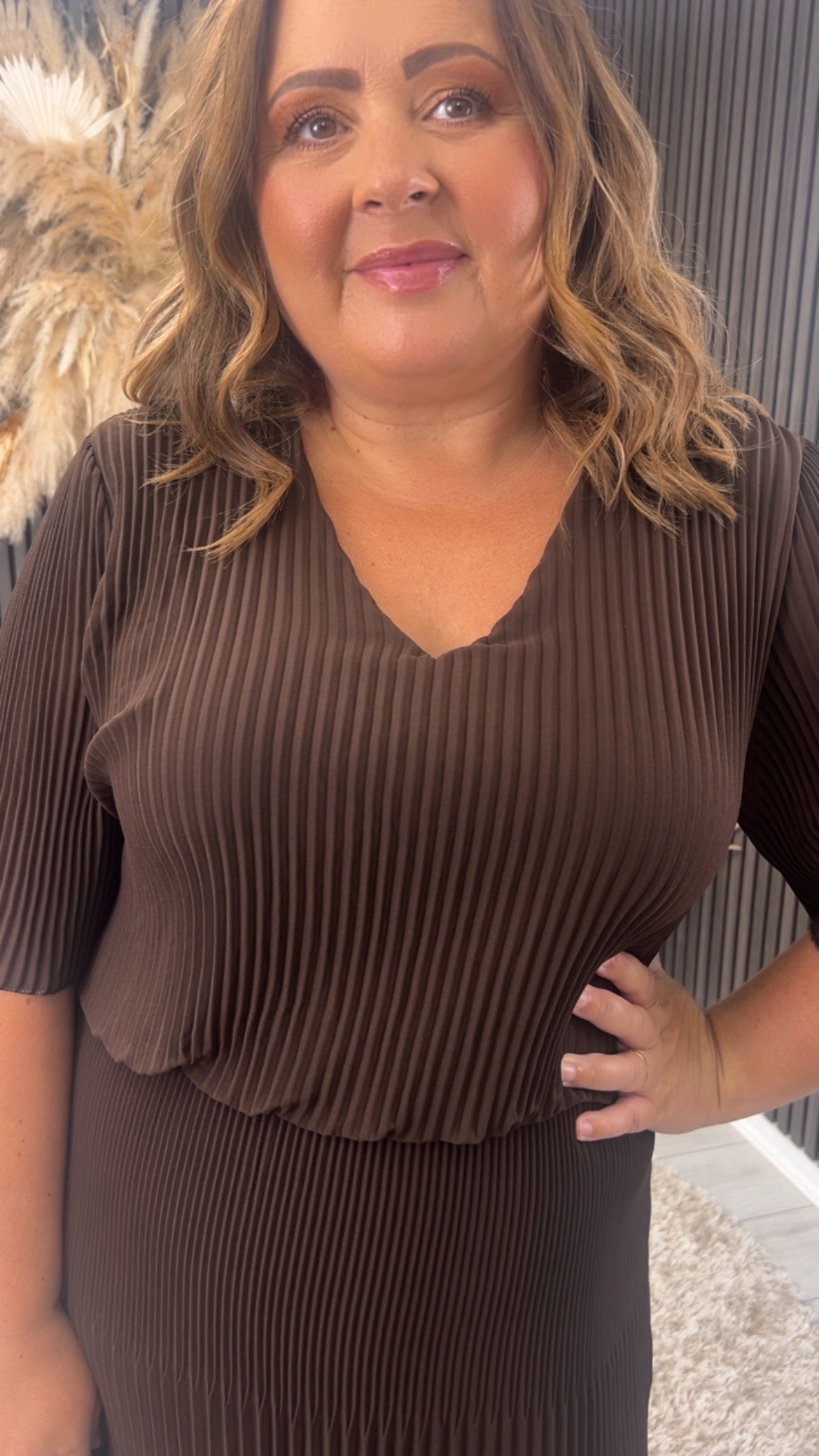 STACEY DRESS - BROWN