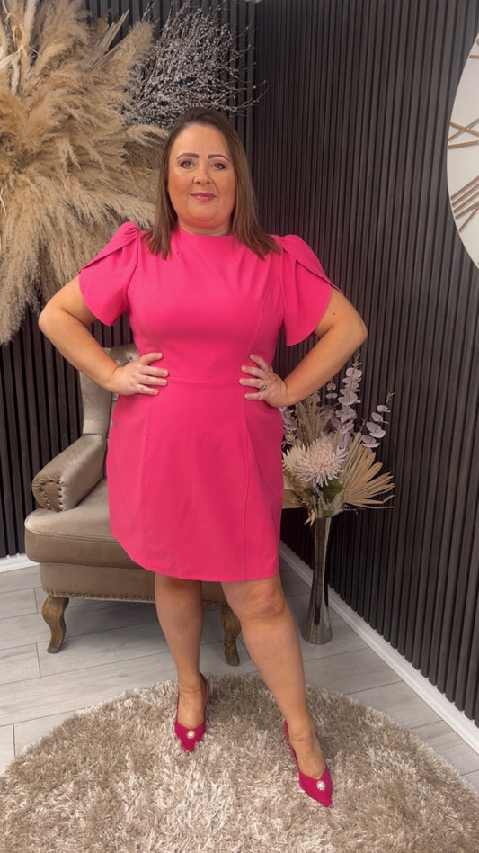 AMI TULIP DRESS - PINK